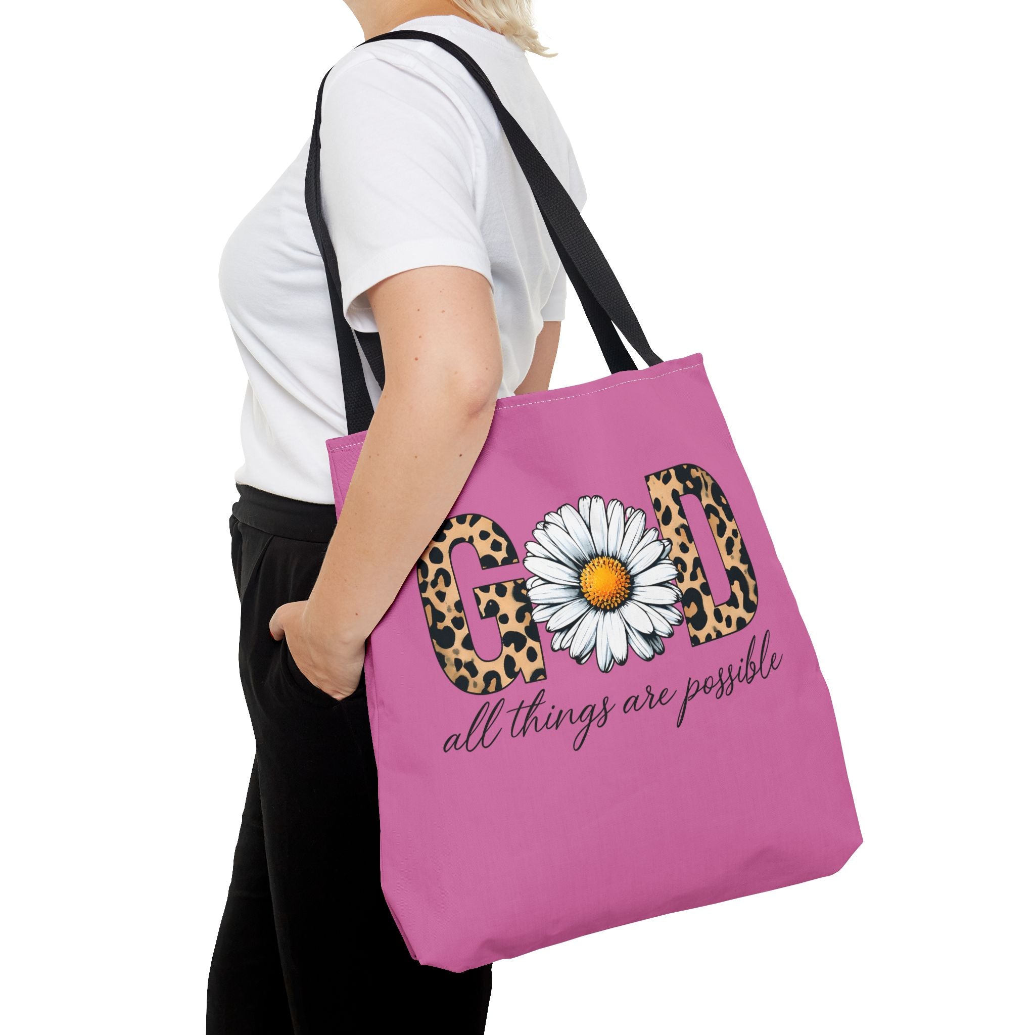 Floral Inspirational Tote Bag - All Things Are Possible