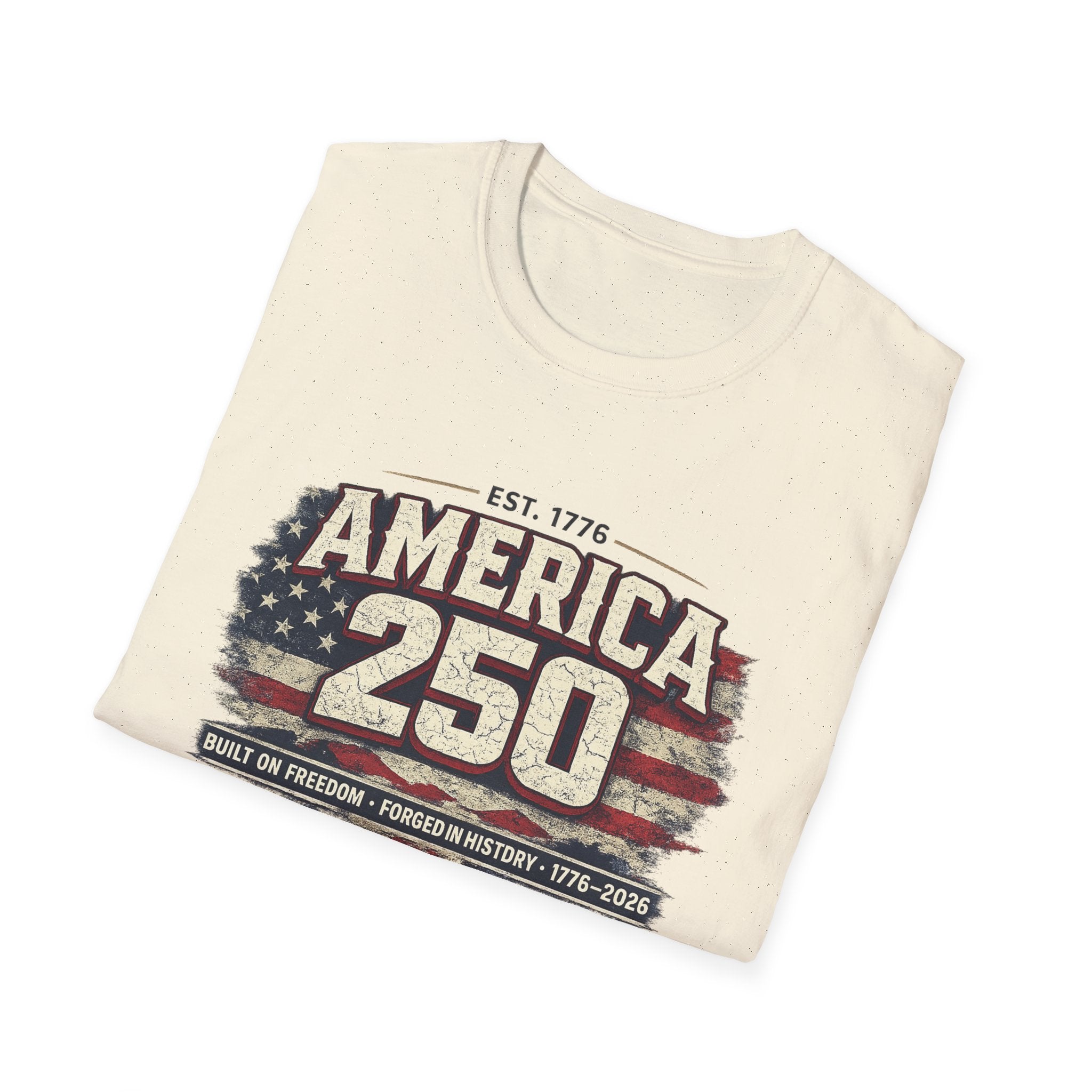 America 250 Vintage Flag T-Shirt — 1776–2026 Patriotic Independence Tee