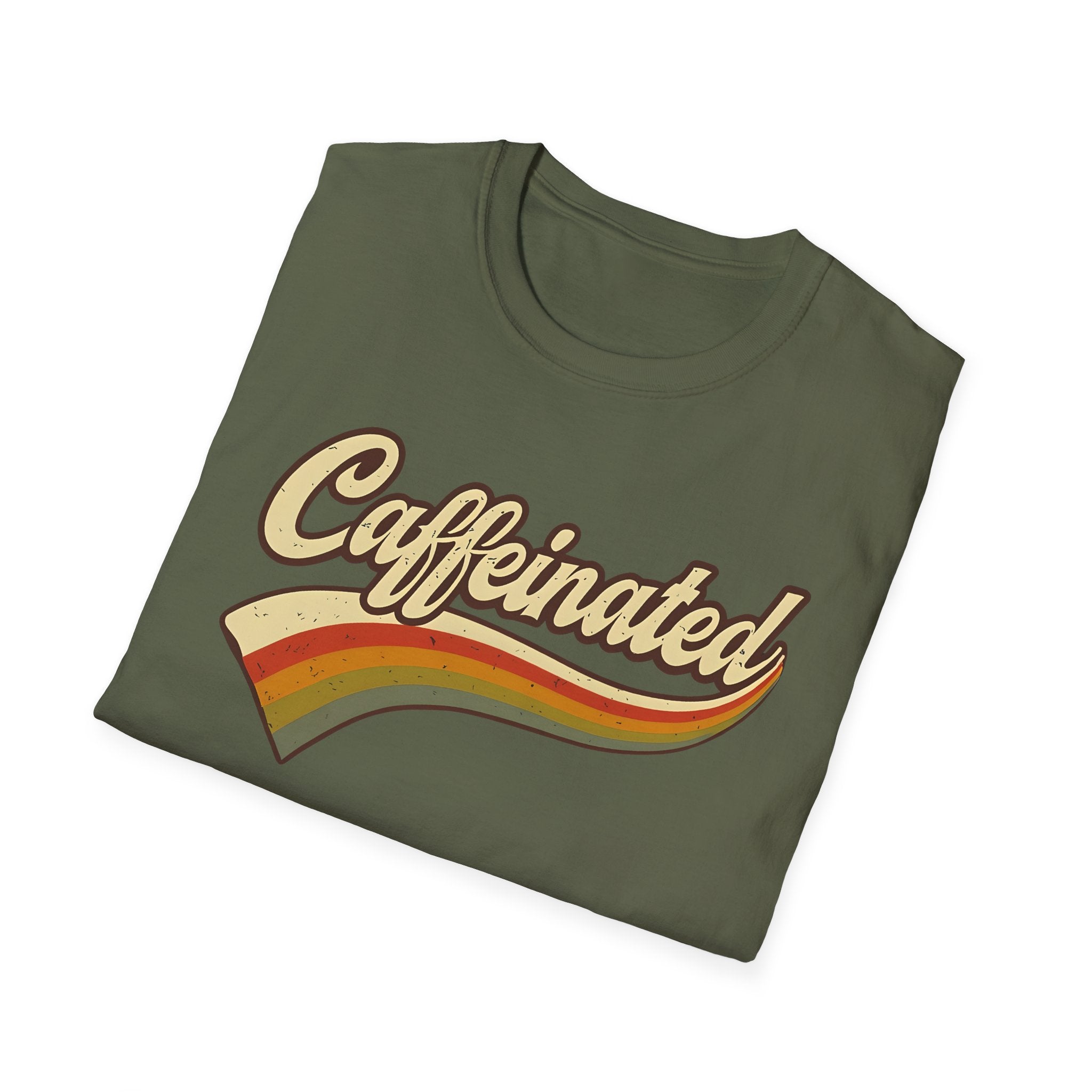 Caffeinated Retro Unisex Softstyle T-Shirt