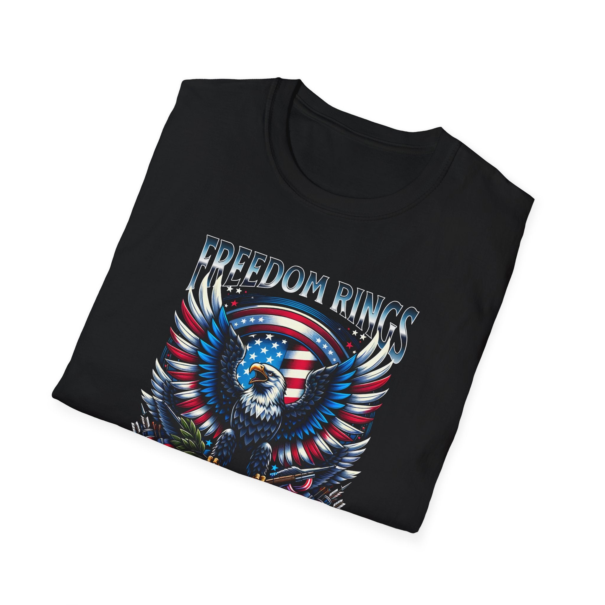 Patriotic Eagle T-Shirt — "Freedom Rings, America Sings" USA Graphic Tee