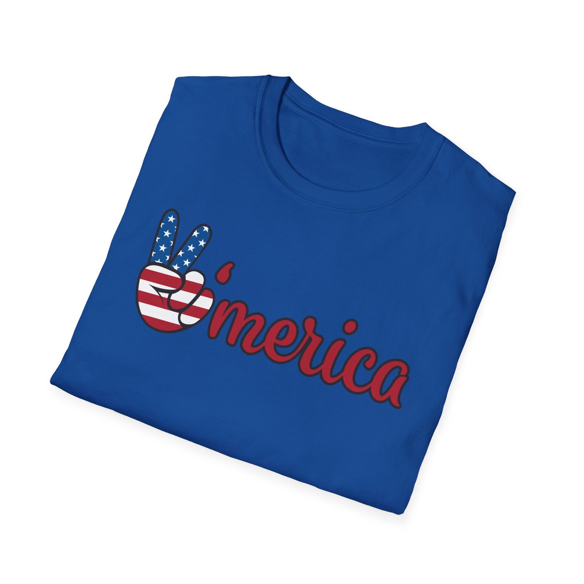 Patriotic Peace T-Shirt for Unisex, Casual Wear, Independence Day Gift, Summer Style, Comfortable Tee