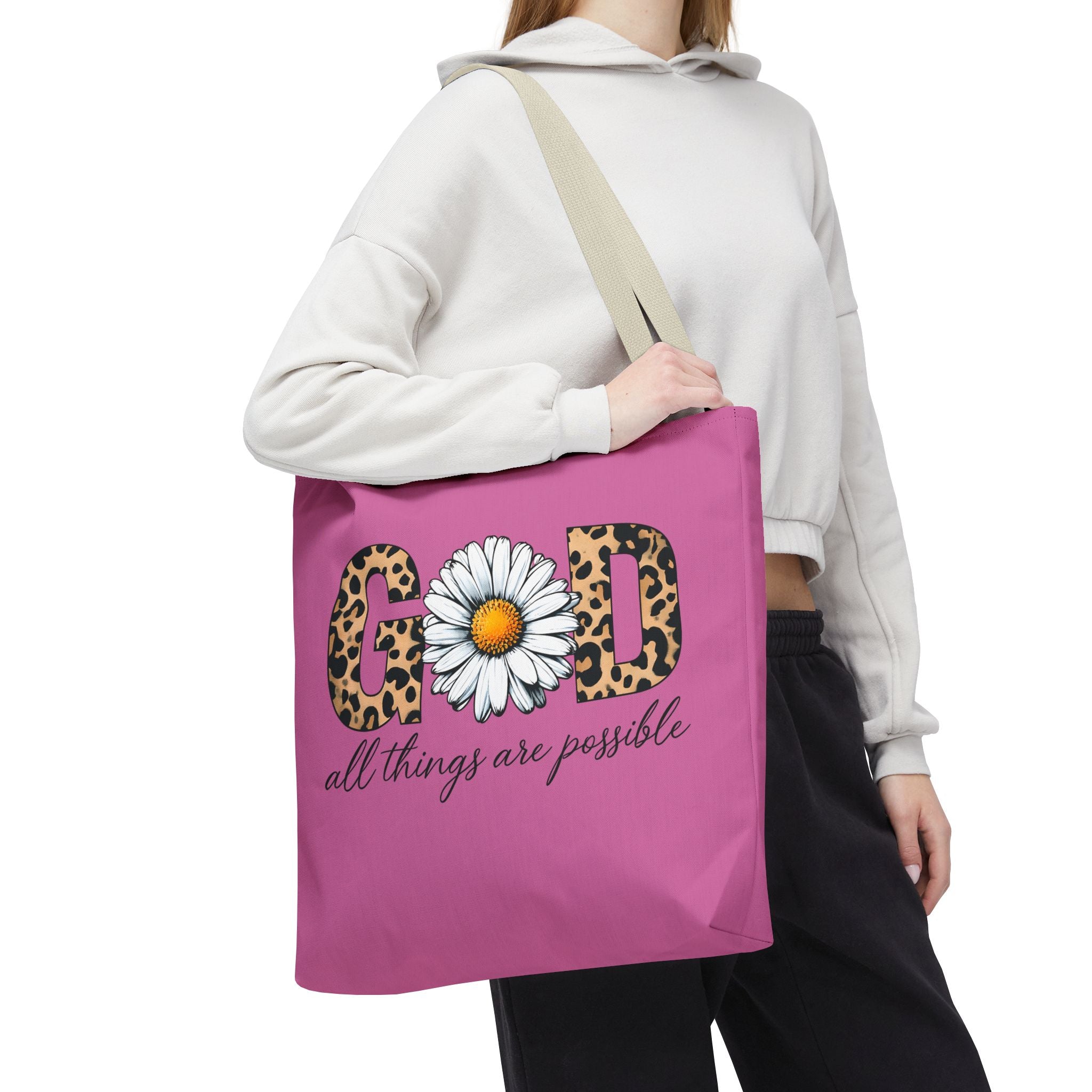 Floral Inspirational Tote Bag - All Things Are Possible