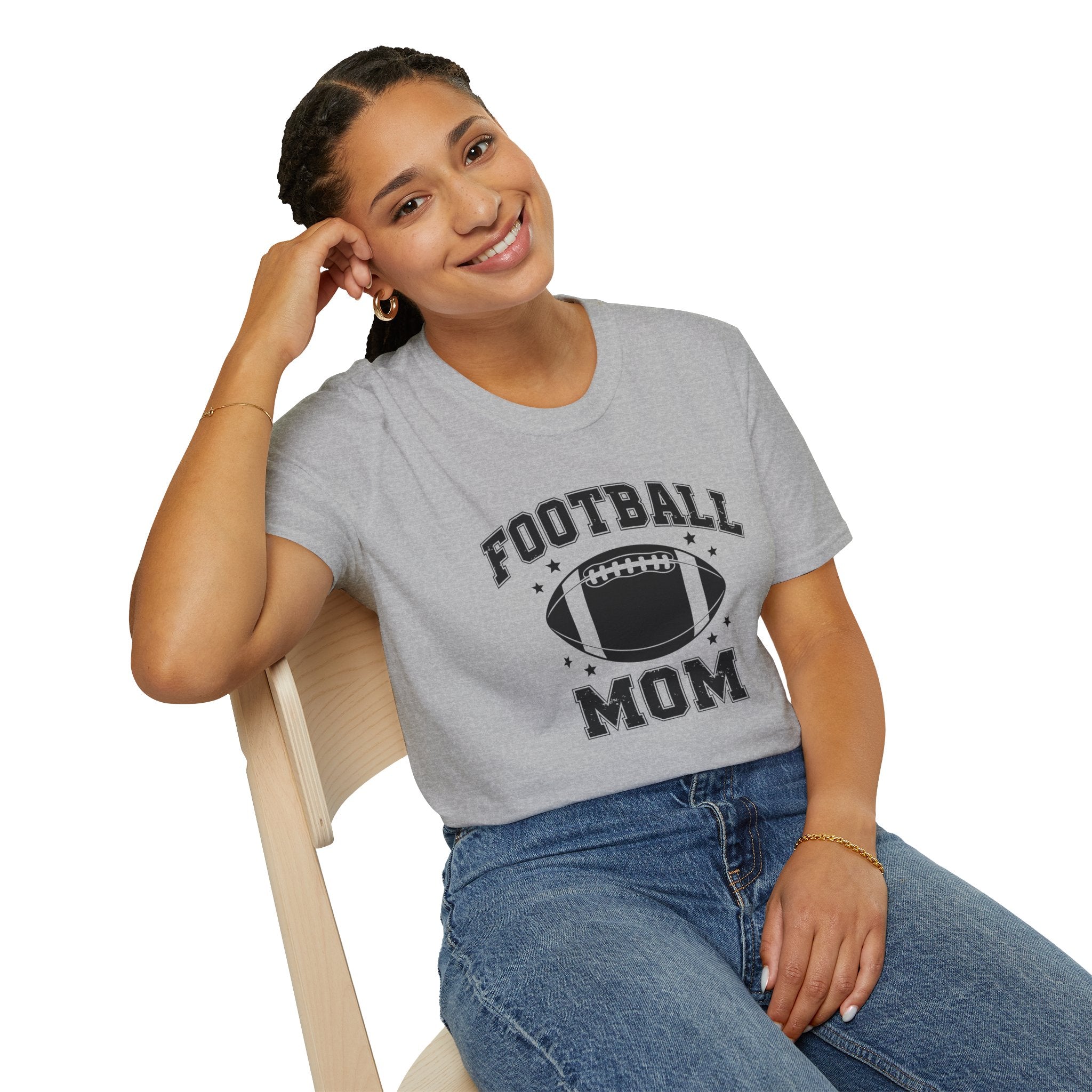 Football Mom Unisex Softstyle T-Shirt, Perfect Gift for Sports Moms, Game Day Tee, Team Spirit Shirt, Gift for Football Lovers