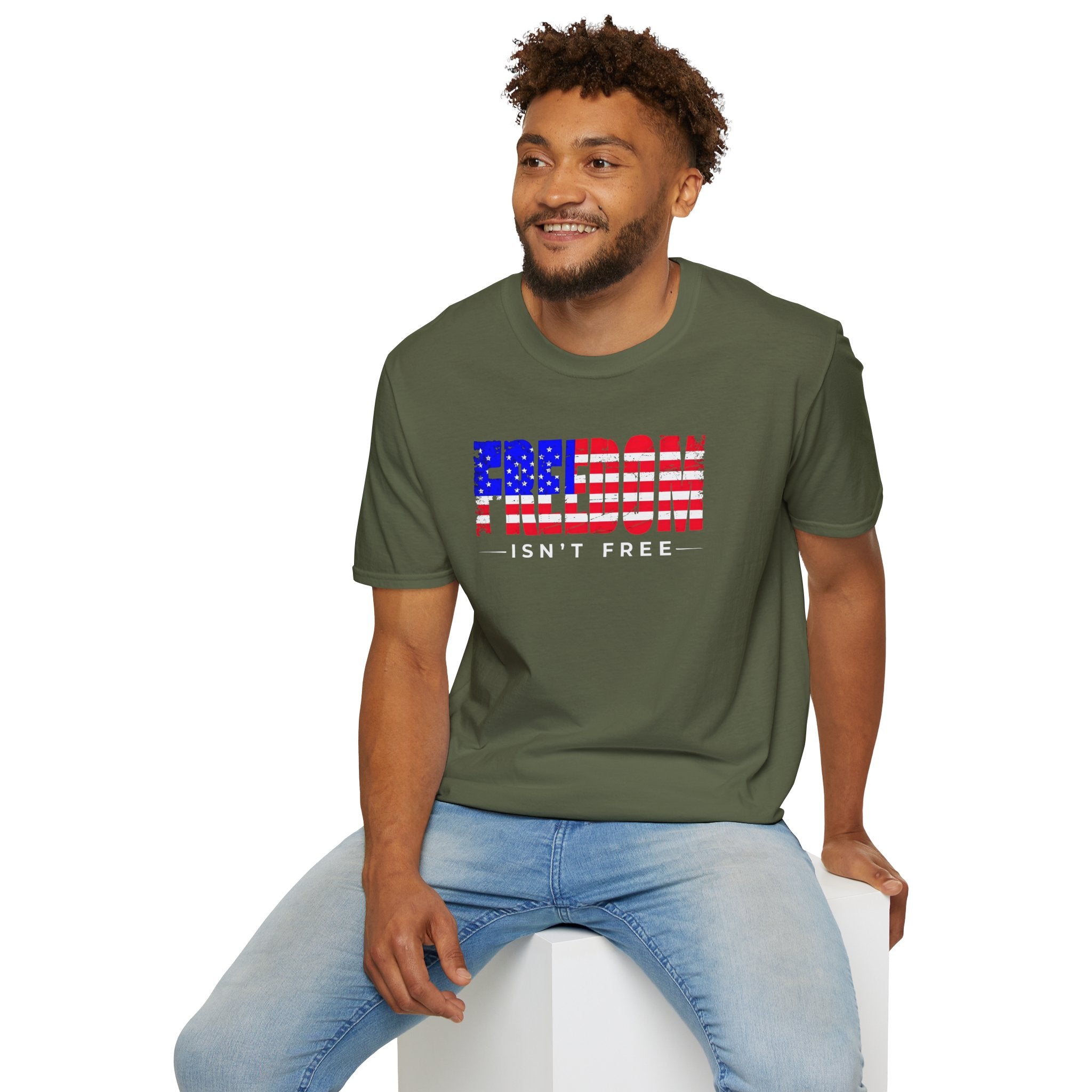 Patriotic Freedom T-Shirt - Unisex Softstyle Tee, Independence Day, Memorial Day, Veteran's Day, Everyday Wear, Gift Idea