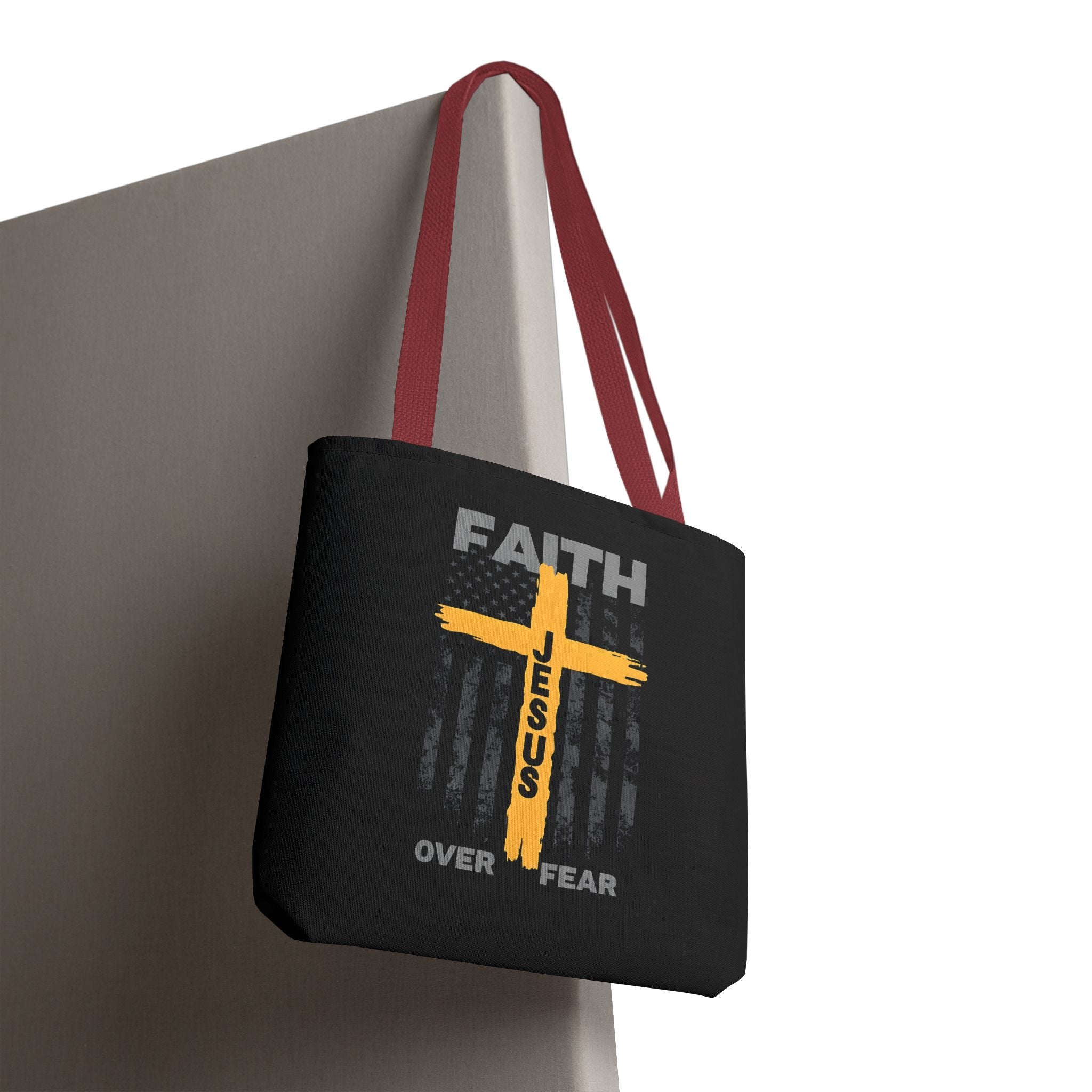 Faith Over Fear Tote Bag, Inspirational Bag, Bible Quote Tote, Christian Gift, Church Accessory, Motivational Bag