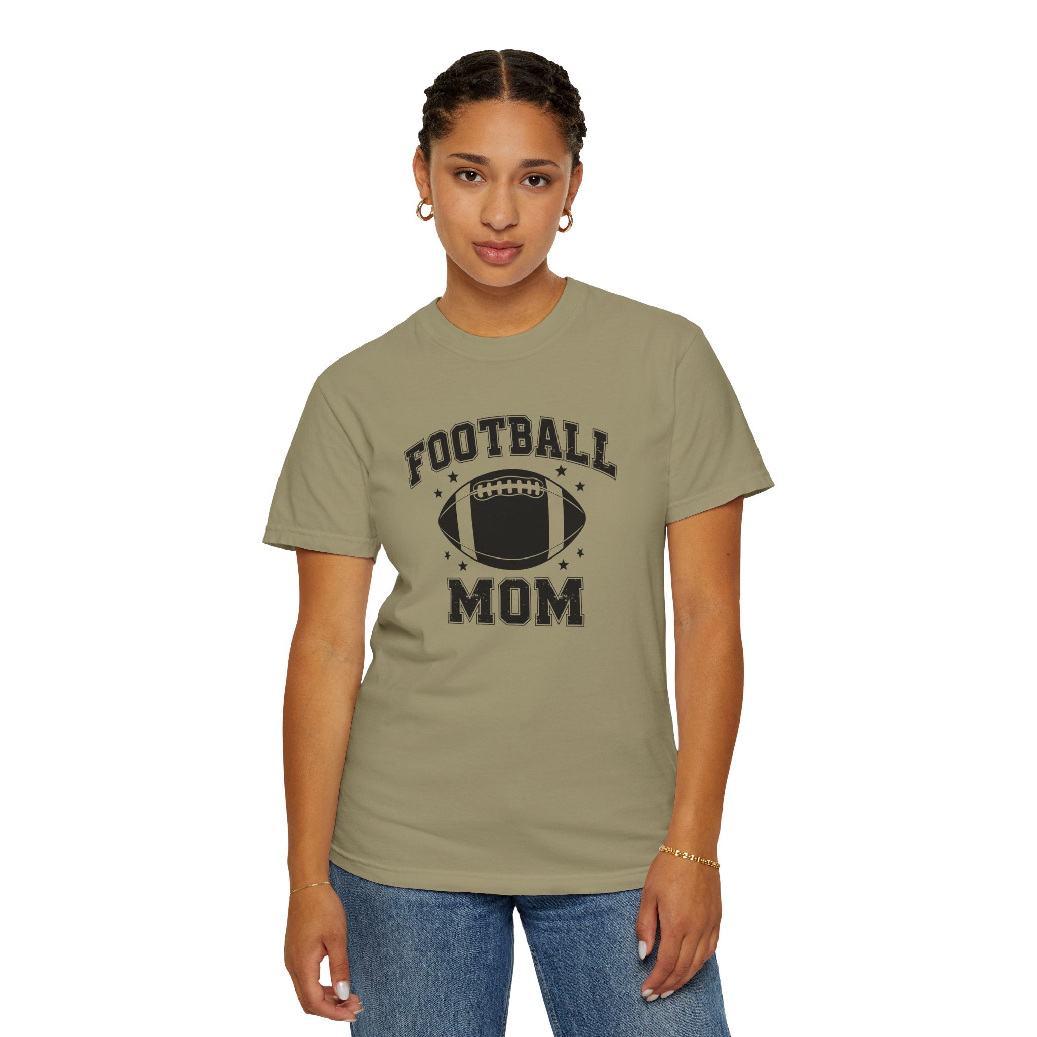 Football Mom T-Shirt, Unisex Garment-Dyed Tee for Game Day, Sports Mom Gift, Team Spirit Shirt, Casual Comfort Wear