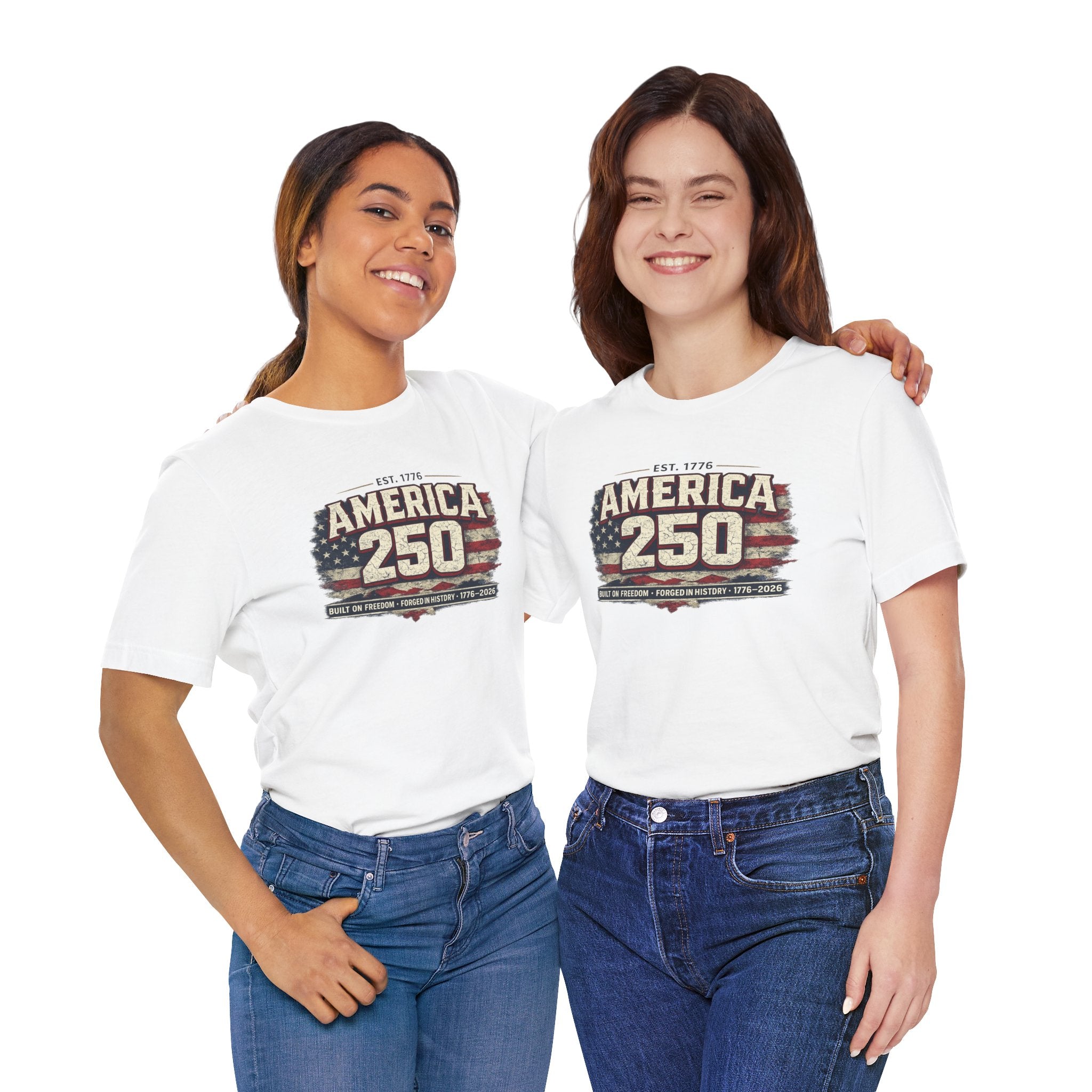 America 250 T-Shirt — Vintage Flag Patriotic 1776-2026 Anniversary Tee
