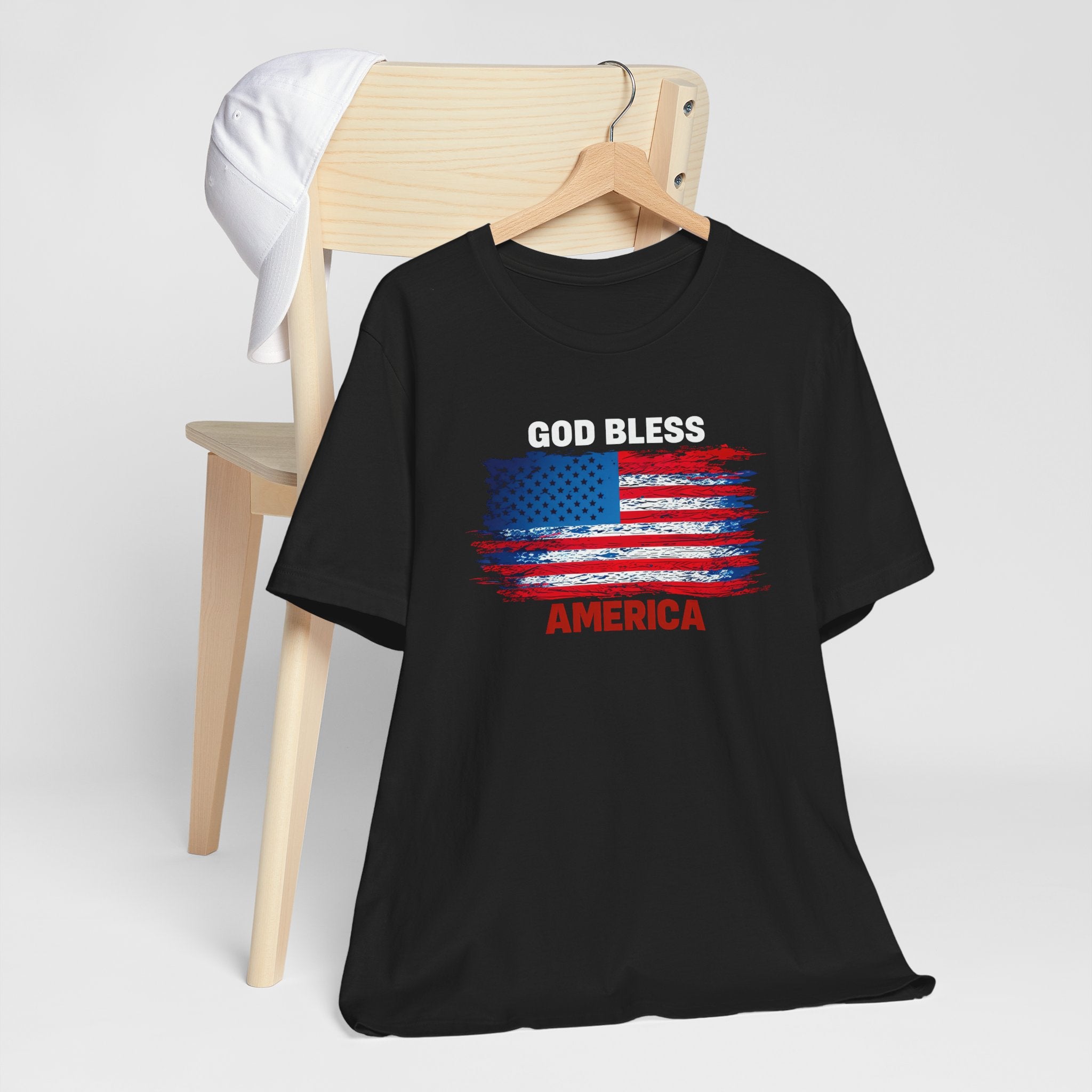 God Bless America T-Shirt - Distressed Flag Patriotic Tee for 4th of July