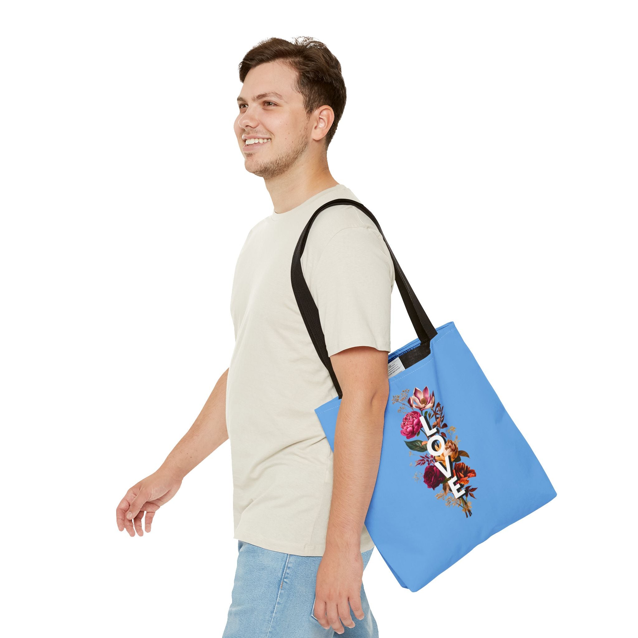 Floral Love Tote Bag - Colorful AOP Design for Everyday Style