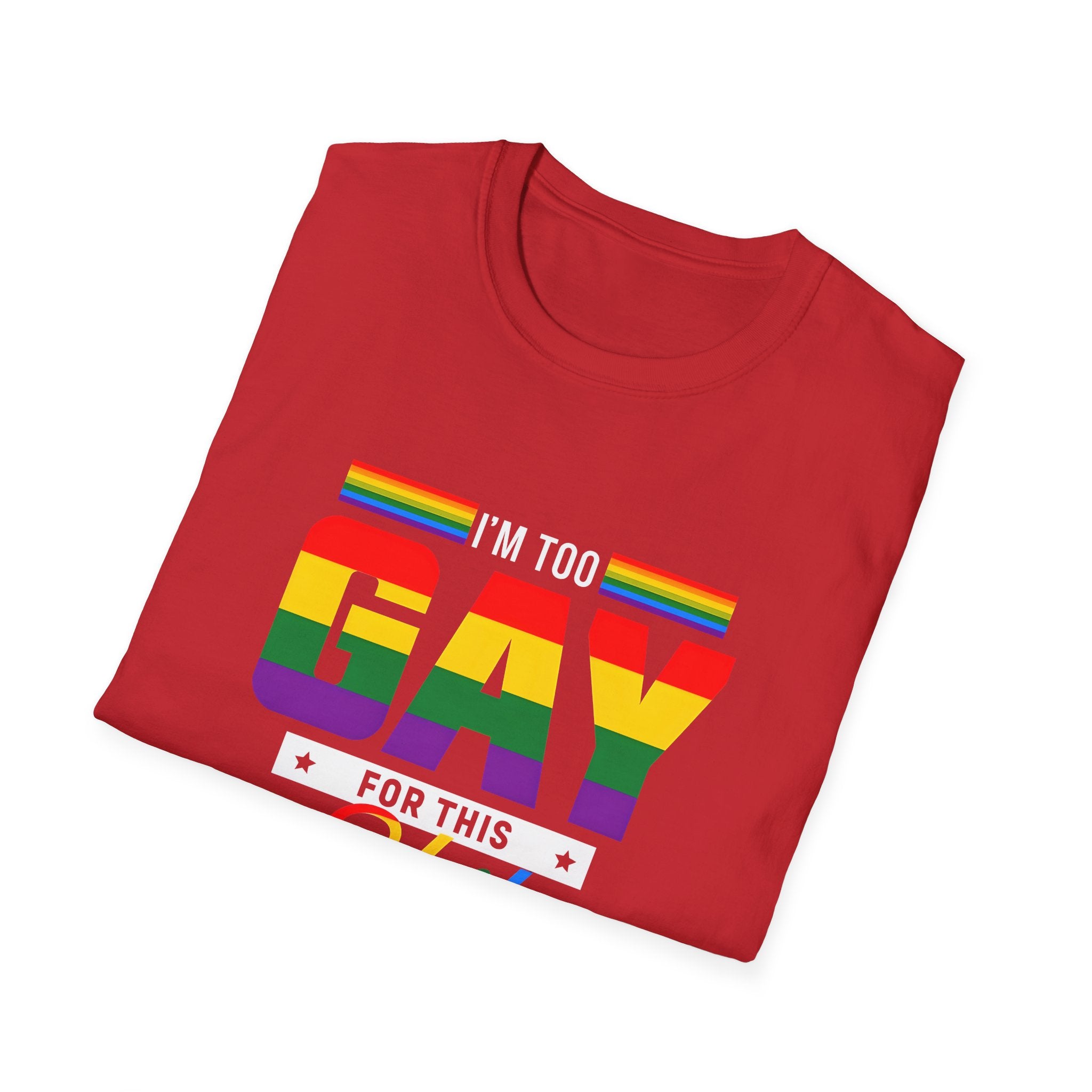 Too Gay For This Shit Rainbow T-Shirt — LGBTQ Pride Graphic Tee