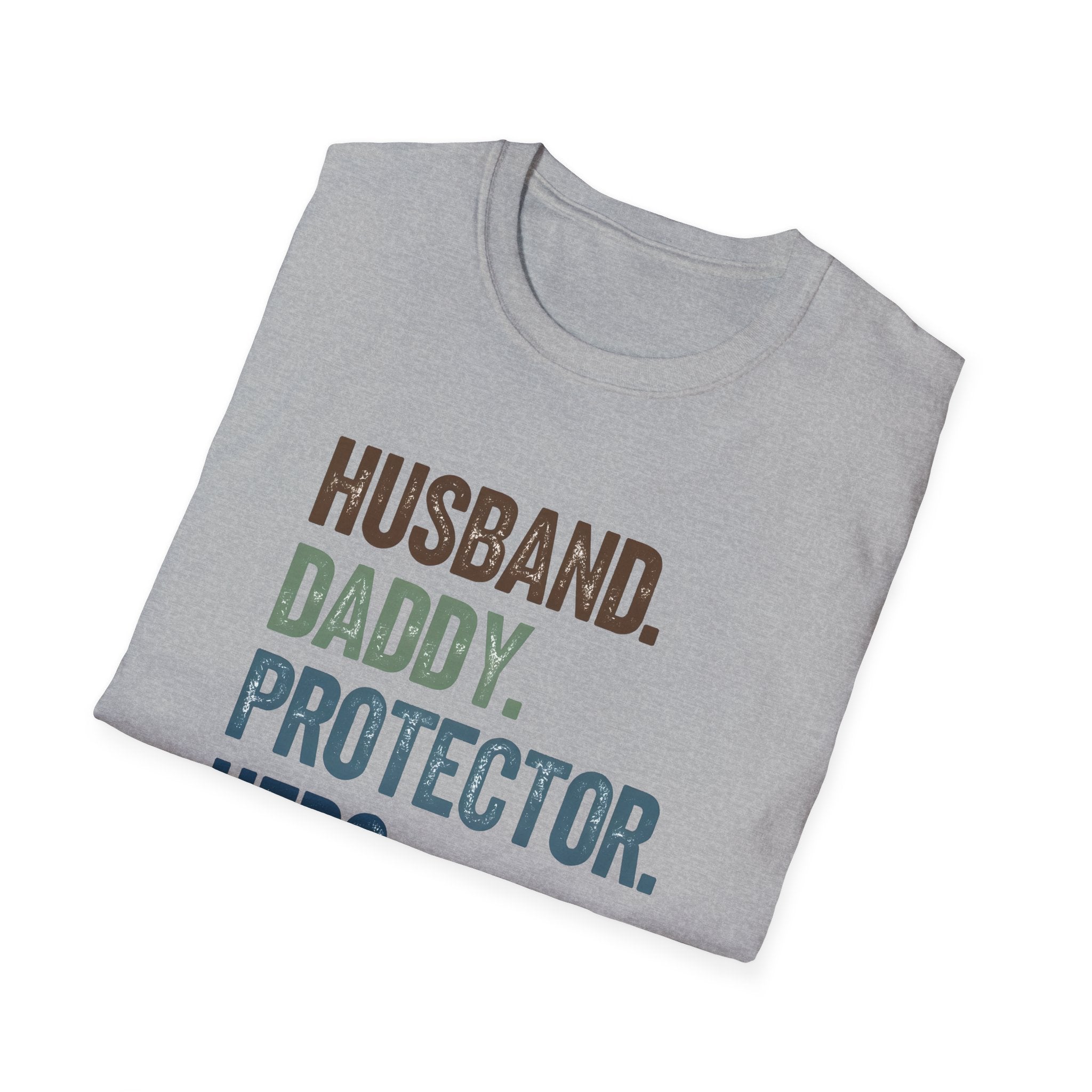 Hero Dads Unisex Softstyle T-Shirt | Perfect Gift for Fathers, Daddy T-Shirt, Husband Appreciation, Protector Tee, Family Hero Wear