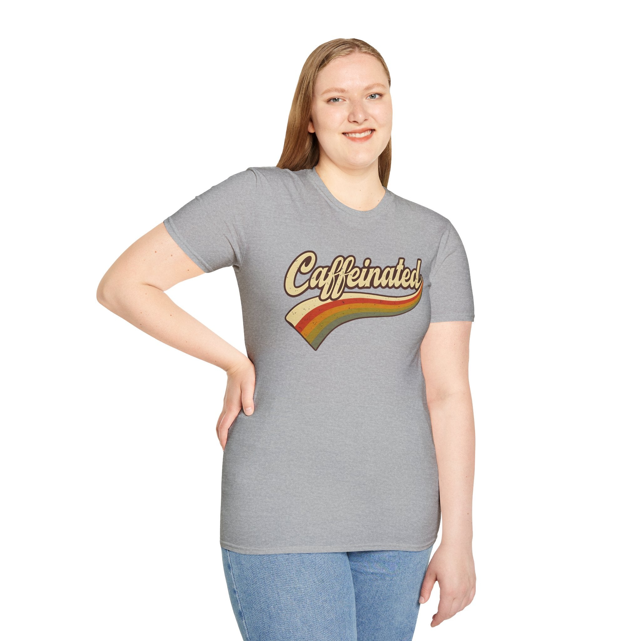 Caffeinated Retro Unisex Softstyle T-Shirt