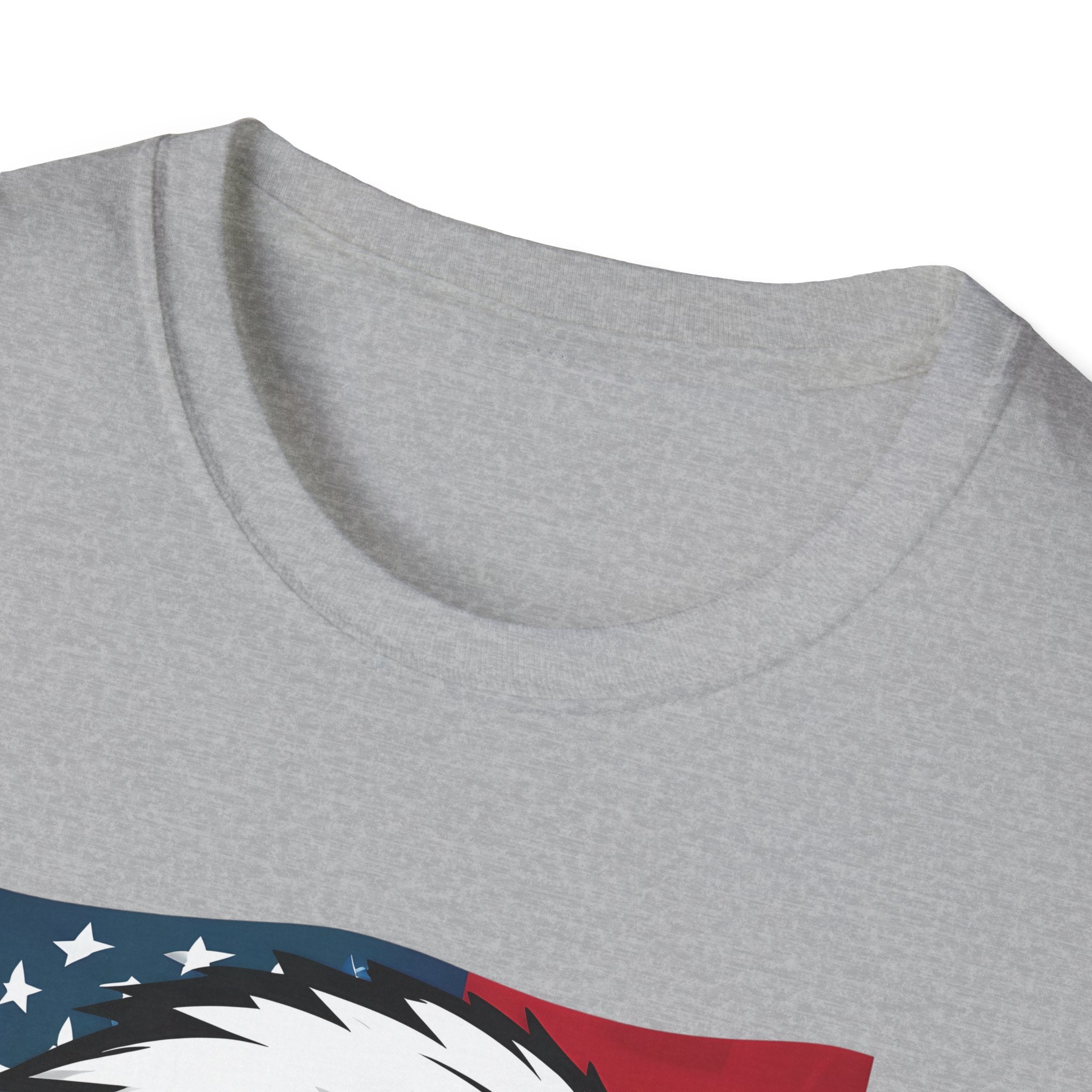 Patriotic Eagle Graphic T-Shirt, Unisex Softstyle Tee for Independence Day, Casual Wear, Gift for Veterans, American Pride Clothing