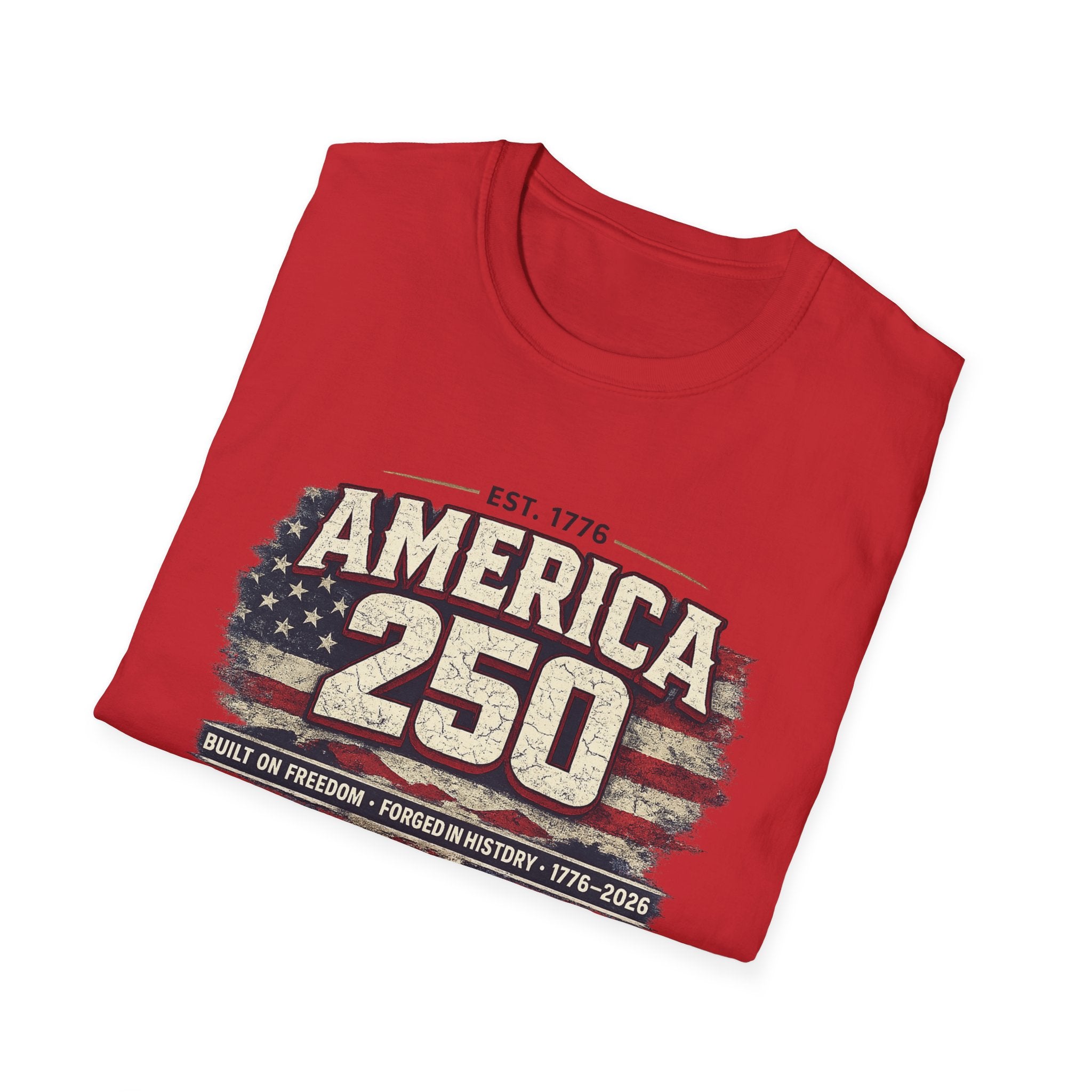 America 250 Vintage Flag T-Shirt — 1776–2026 Patriotic Independence Tee