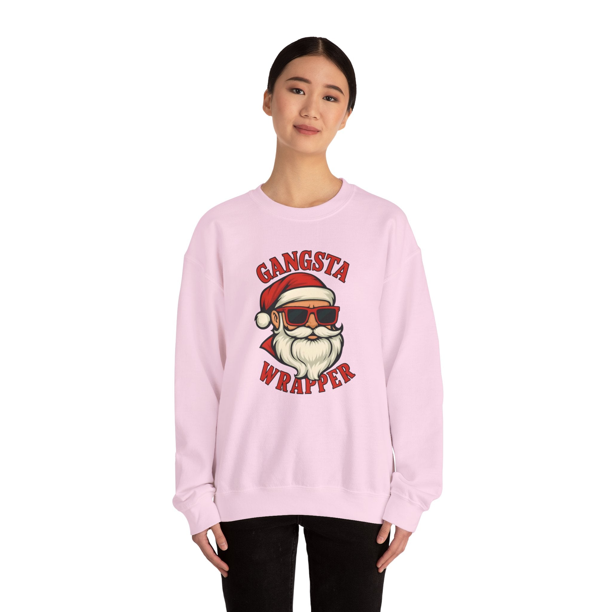Gangsta Wrapper Crewneck Sweatshirt – Funny Christmas Apparel for Holiday Cheer