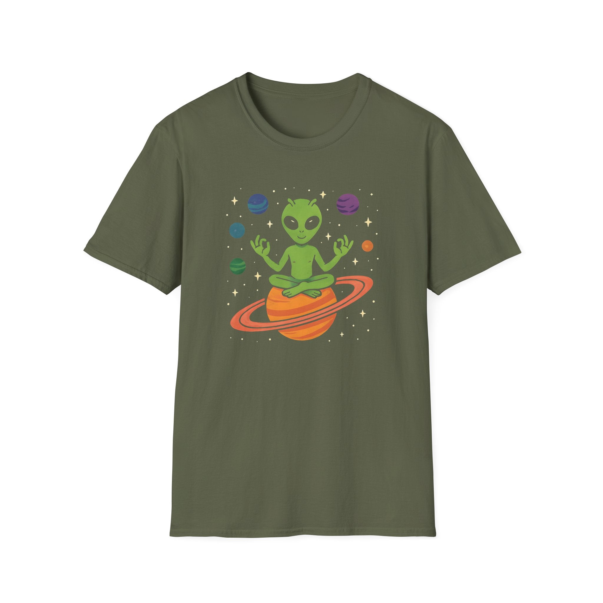 Galactic Alien Meditation T-Shirt - Unisex Softstyle Tee, Space Lover Gift, Fun Graphic Shirt, Cosmic Themed Apparel, Extraterrestrial [...]