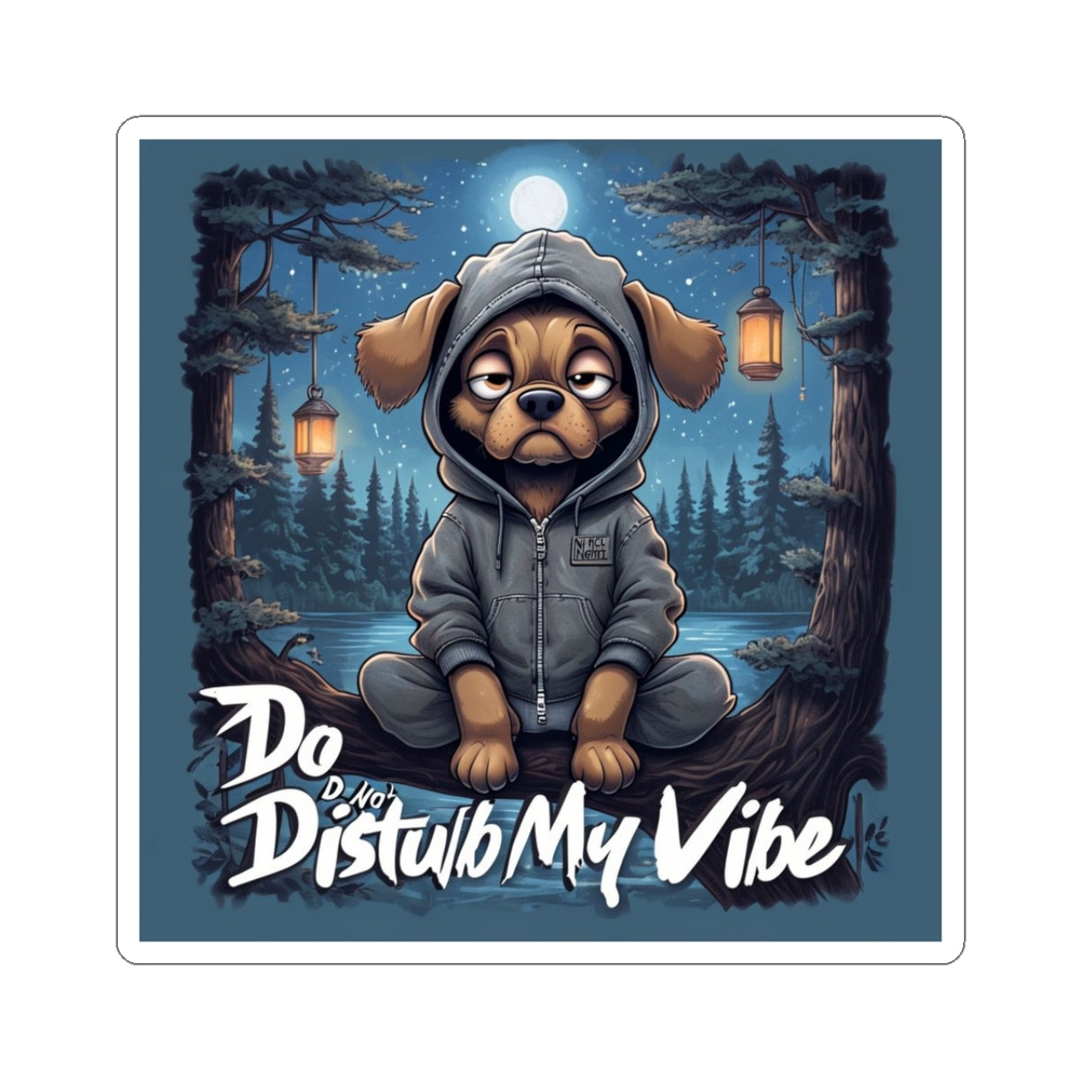 Do Not Disturb My Vibe Dog Stickers - Fun Kiss-Cut Vinyl for Pet Lovers
