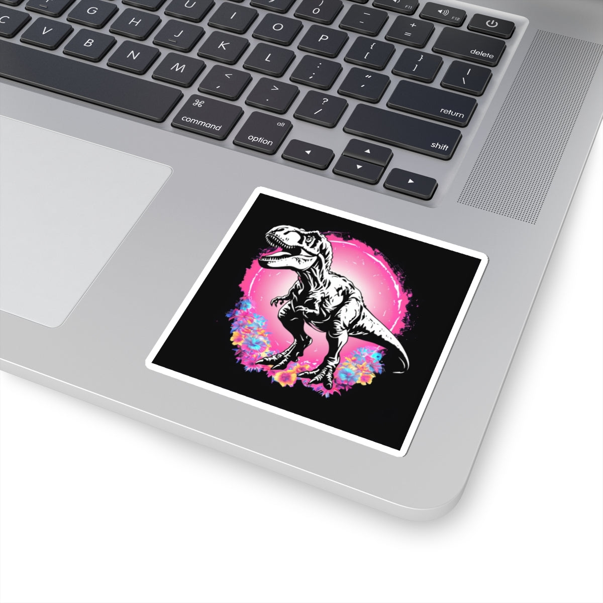 Dinosaur Kiss-Cut Stickers | Vibrant Floral T-Rex Design | Fun Home & Auto Decor