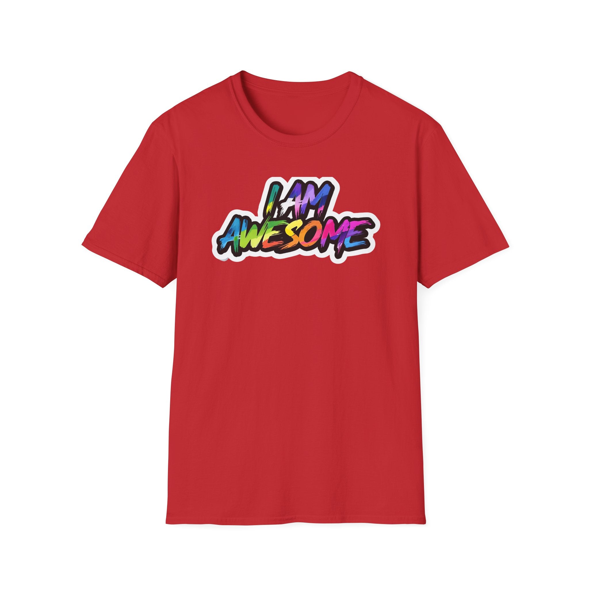 Colorful 'I AM AWESOME' Unisex T-Shirt, Inspirational Tee, Gift for Friends, Casual Wear, Motivational Clothing, Unique Graphic Shirt