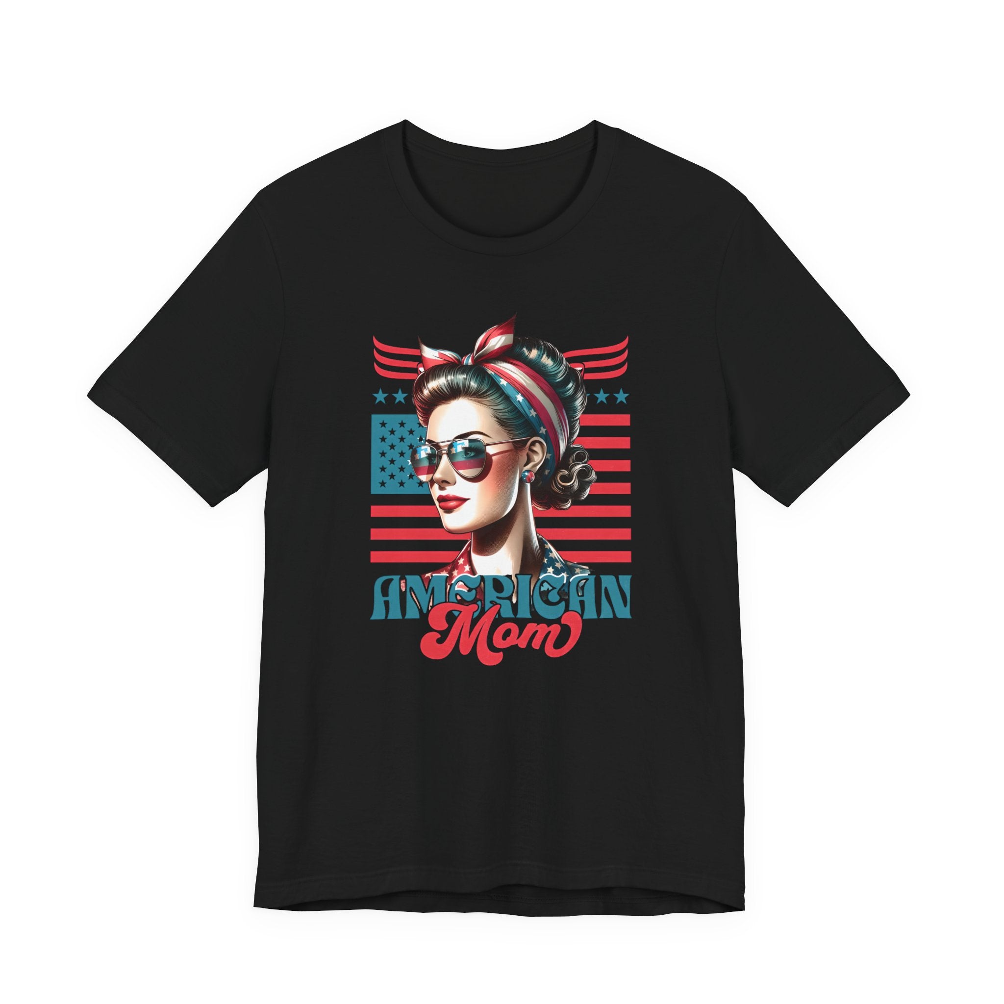 American Mom T-Shirt — Retro Rosie Patriotic Tee