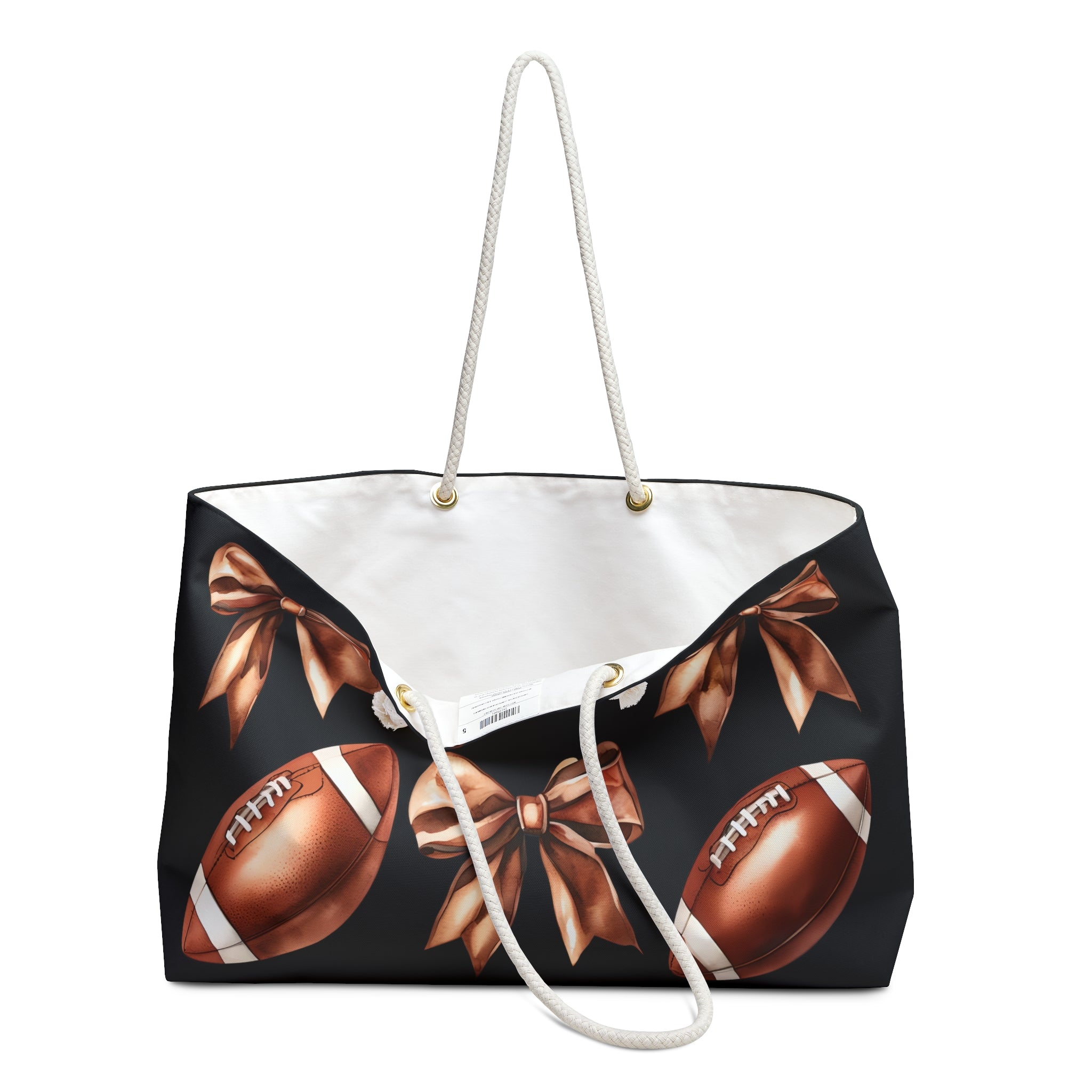Football Themed Weekender Bag with Bows