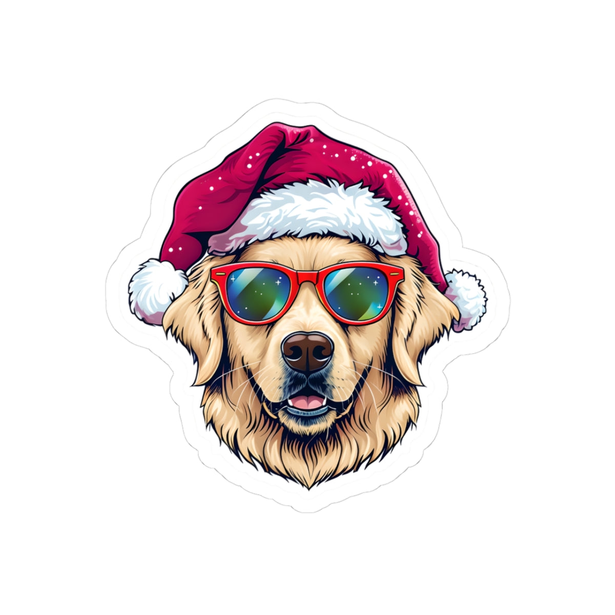 Festive Dog Stickers, Santa Dog Stickers, Holiday Decor, Pet Lover Gifts, Laptop Decals, Christmas Stickers