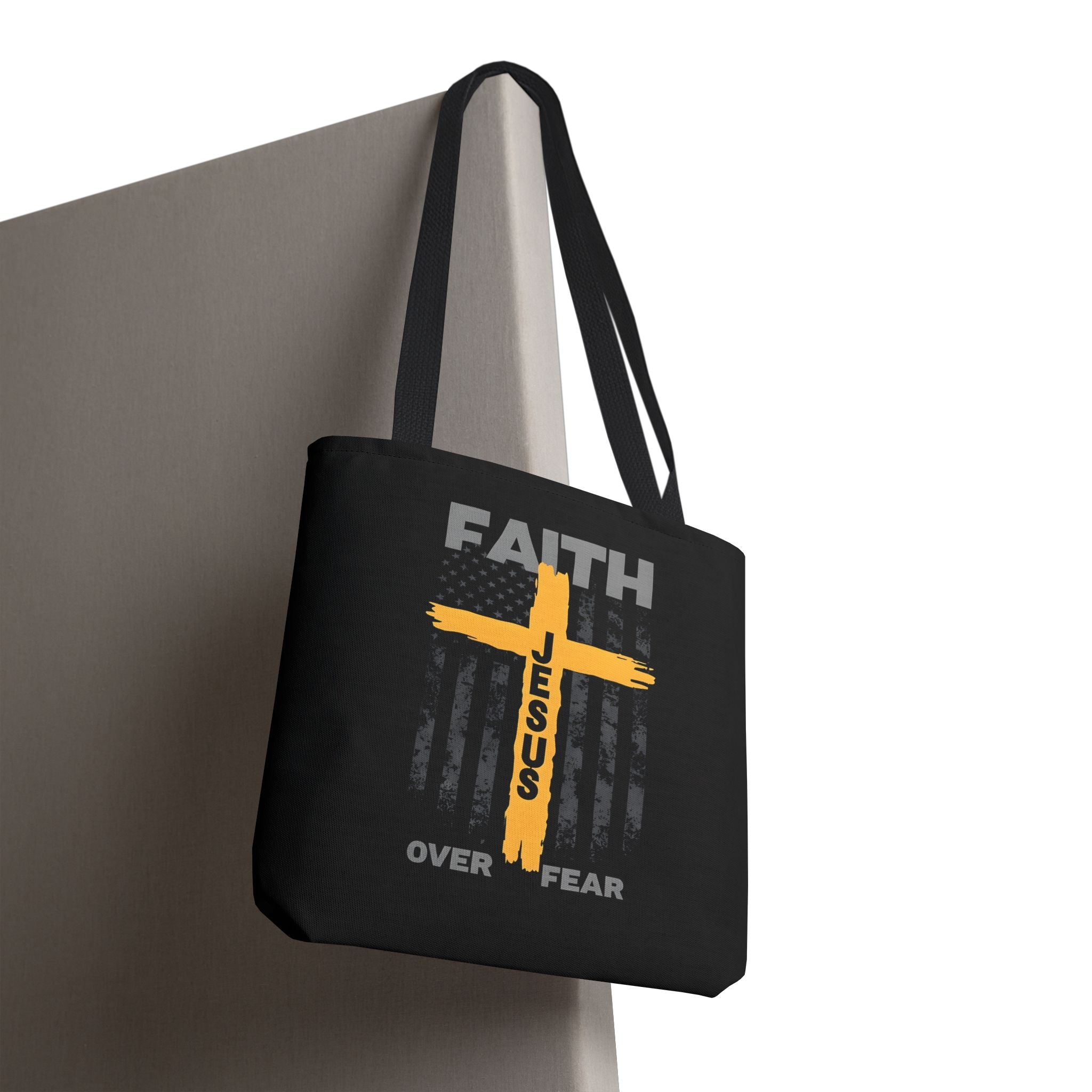 Faith Over Fear Tote Bag, Inspirational Bag, Bible Quote Tote, Christian Gift, Church Accessory, Motivational Bag