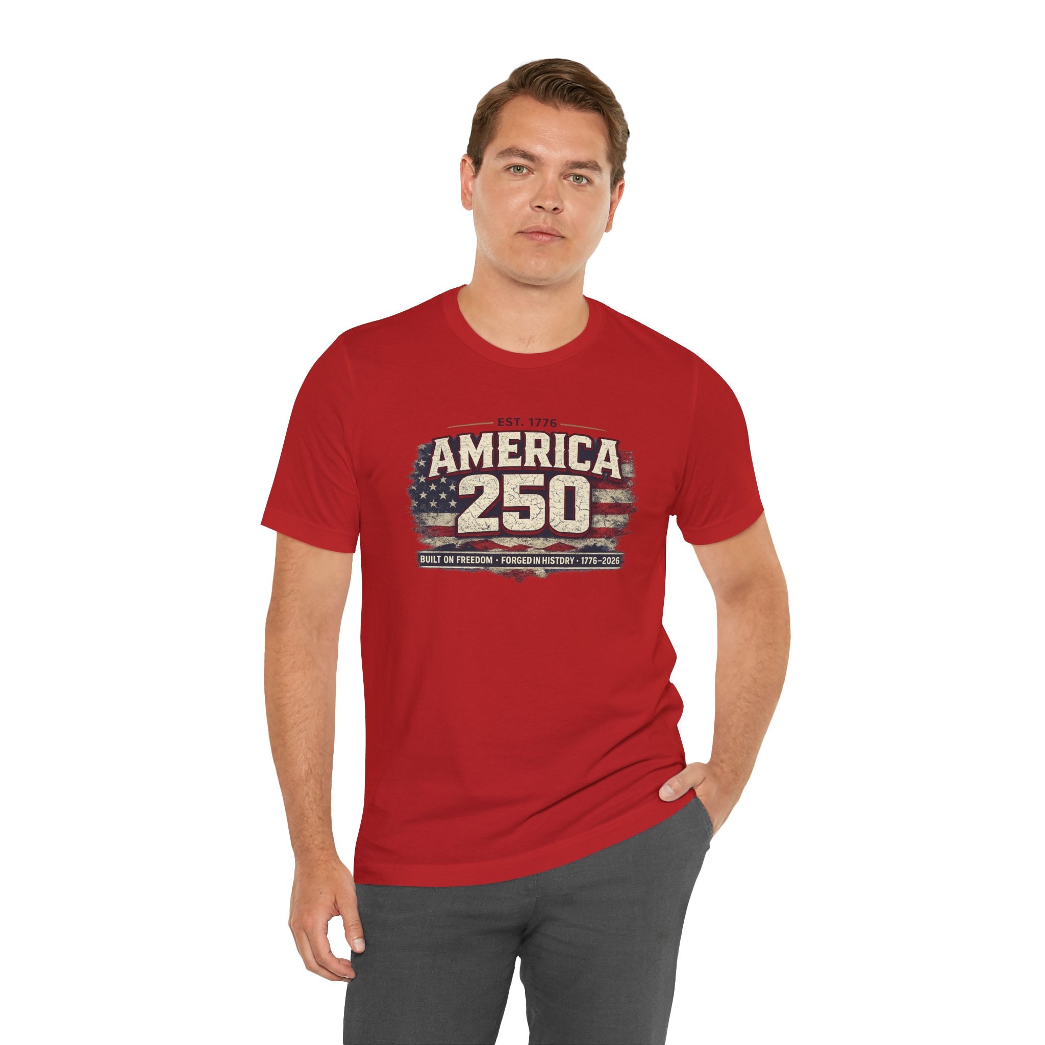America 250 T-Shirt — Vintage Flag Patriotic 1776-2026 Anniversary Tee