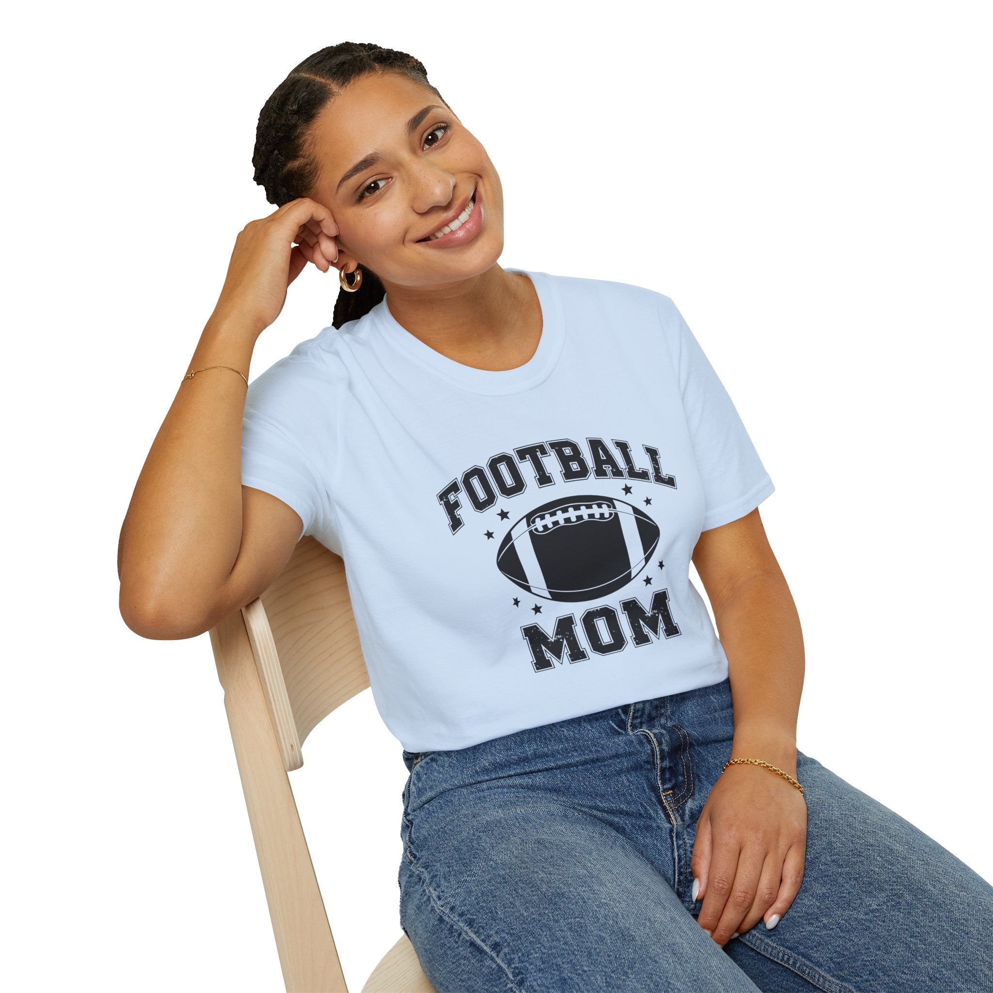 Football Mom Unisex Softstyle T-Shirt, Perfect Gift for Sports Moms, Game Day Tee, Team Spirit Shirt, Gift for Football Lovers