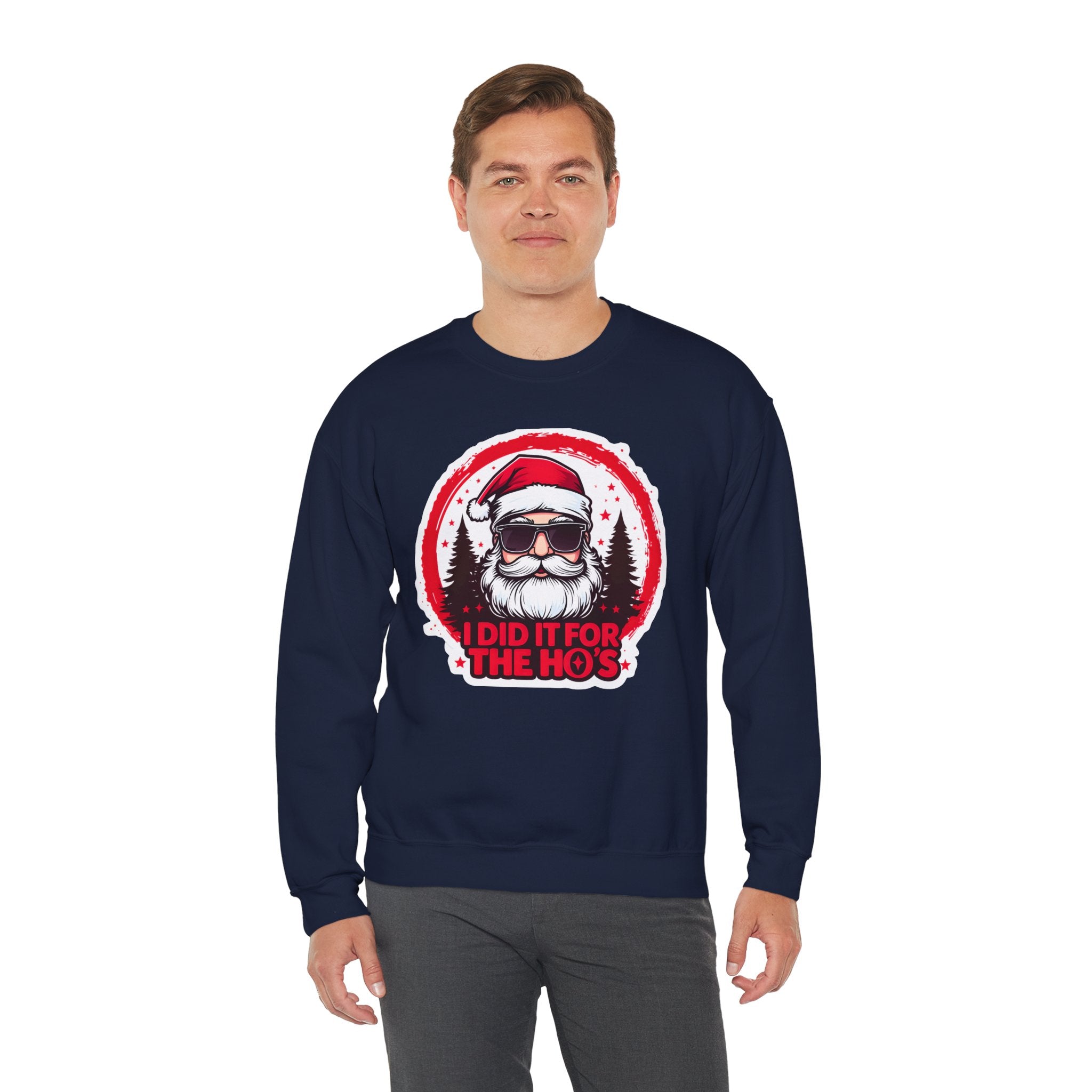 Funny Christmas Sweatshirt, Santa Graphic Crewneck, Holiday Gift for Him/Her, Festive Apparel for Parties, Winter Wear