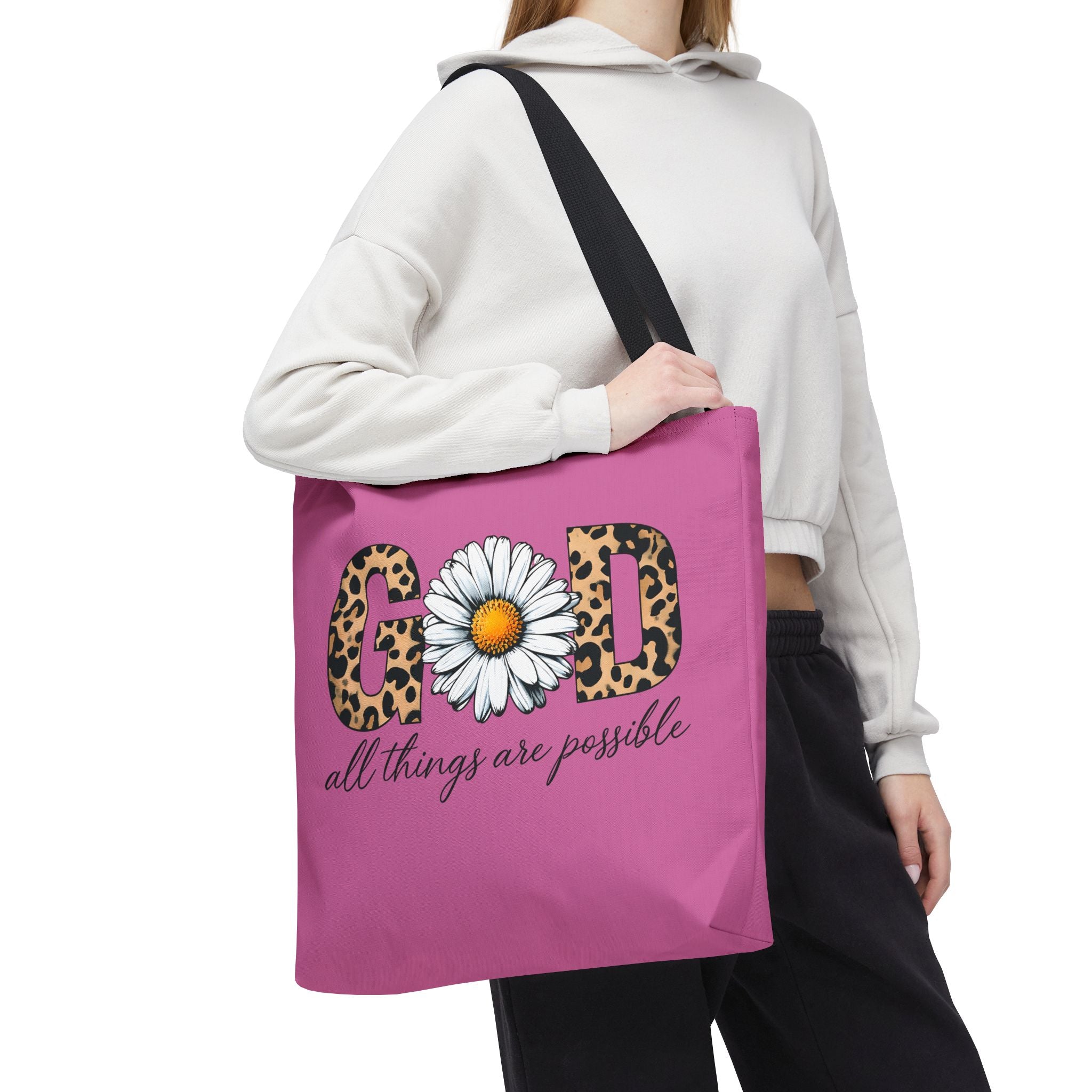 Floral Inspirational Tote Bag - All Things Are Possible