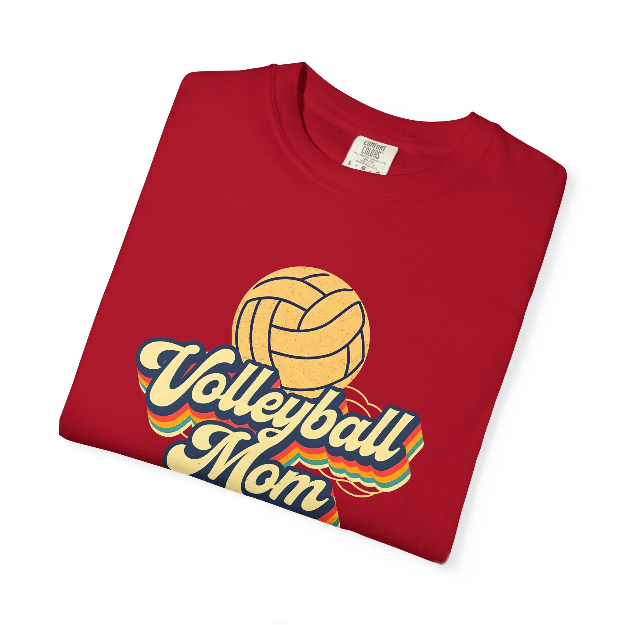 Volleyball Mom T-Shirt, Unisex Garment-Dyed Tee for Sports Lovers, Great for Gifts, Casual Wear, Volleyball Events, Mother’s Day