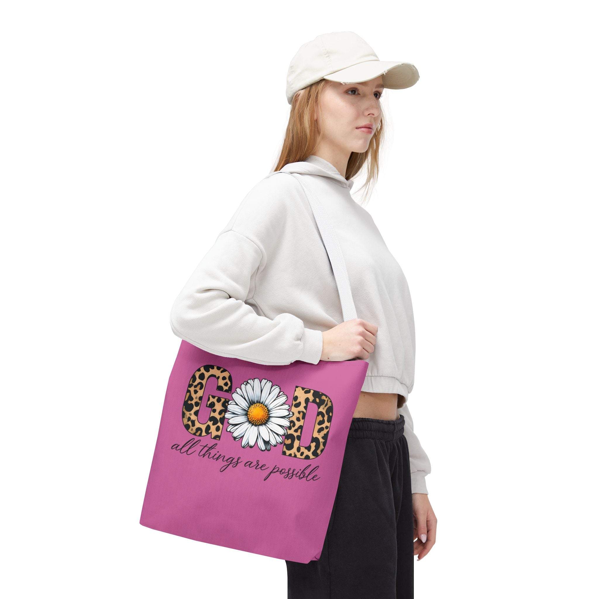 Floral Inspirational Tote Bag - All Things Are Possible