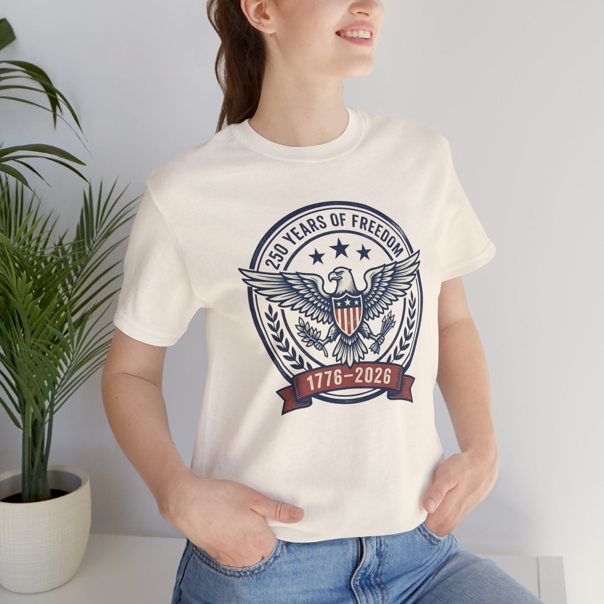 1776–2026 Eagle Crest T-Shirt | Retro Americana 4th of July, Stars & Stripes