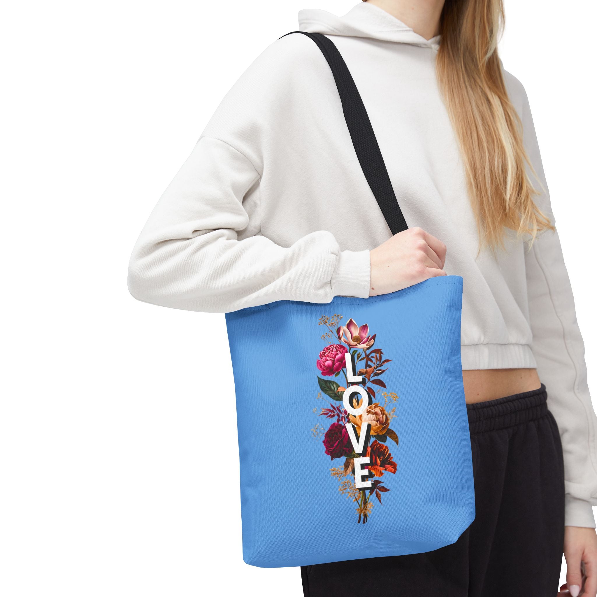 Floral Love Tote Bag - Colorful AOP Design for Everyday Style