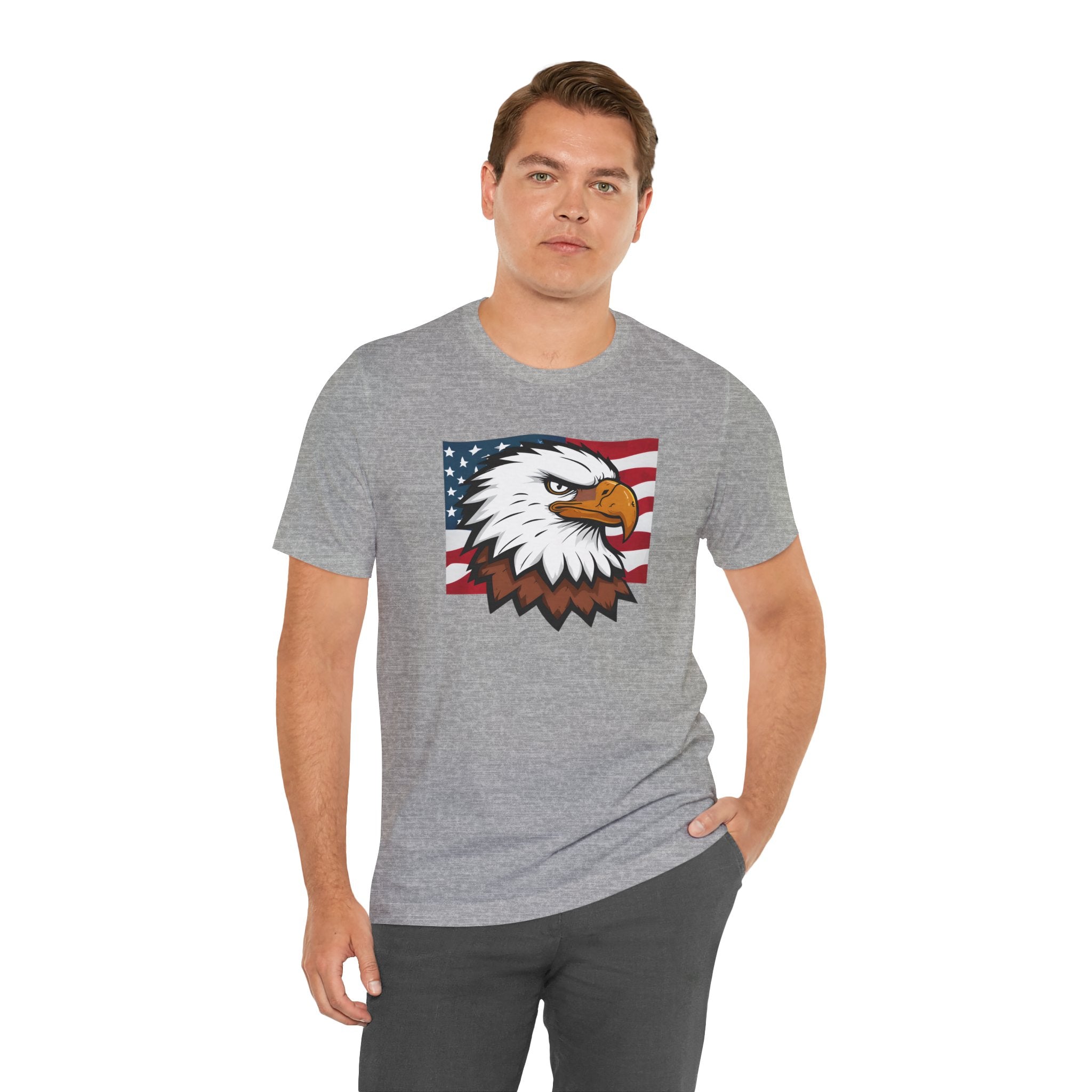 American Eagle Flag T-Shirt — Patriotic Bald Eagle Graphic Tee