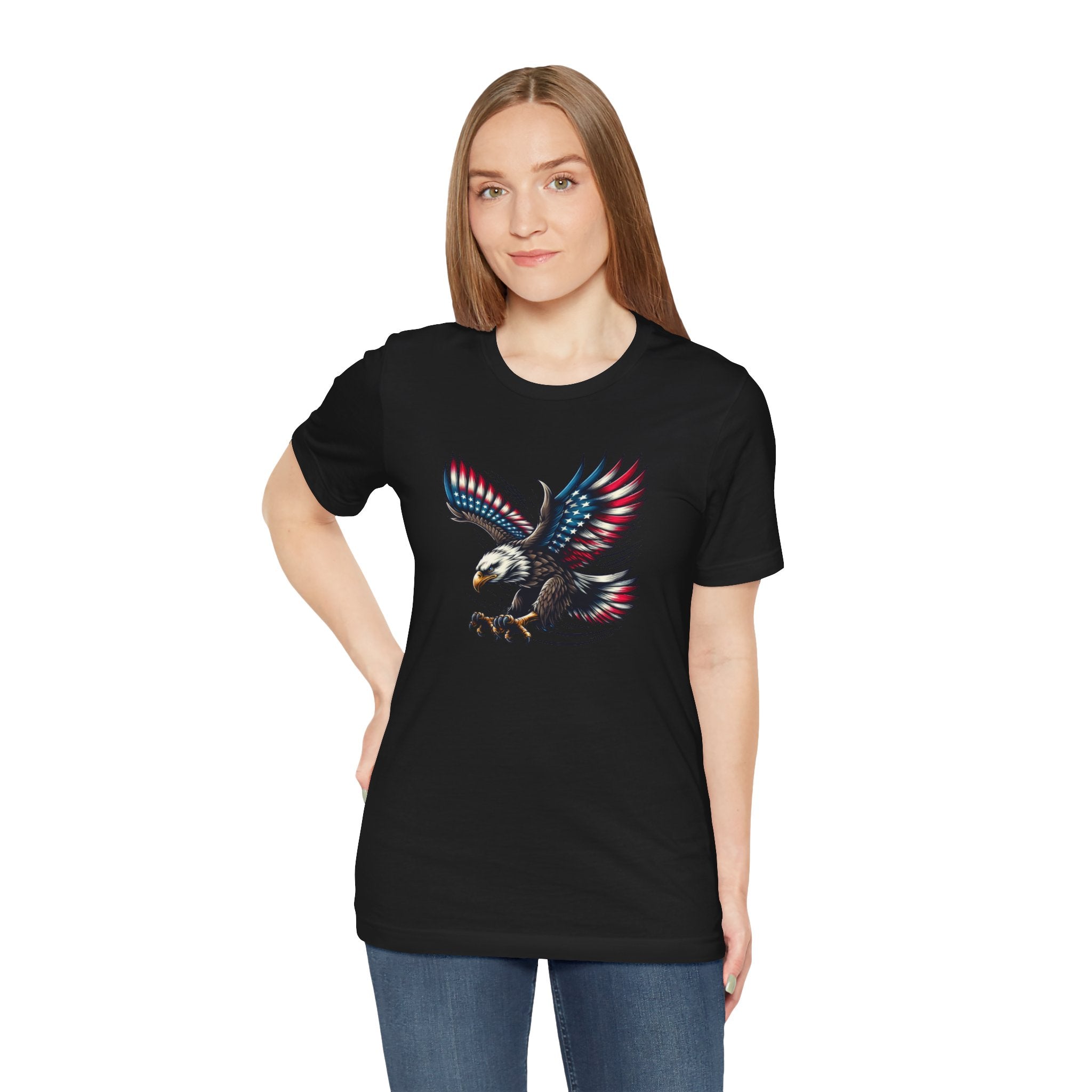 Patriotic Bald Eagle Tee — Red, White & Blue Graphic T-Shirt