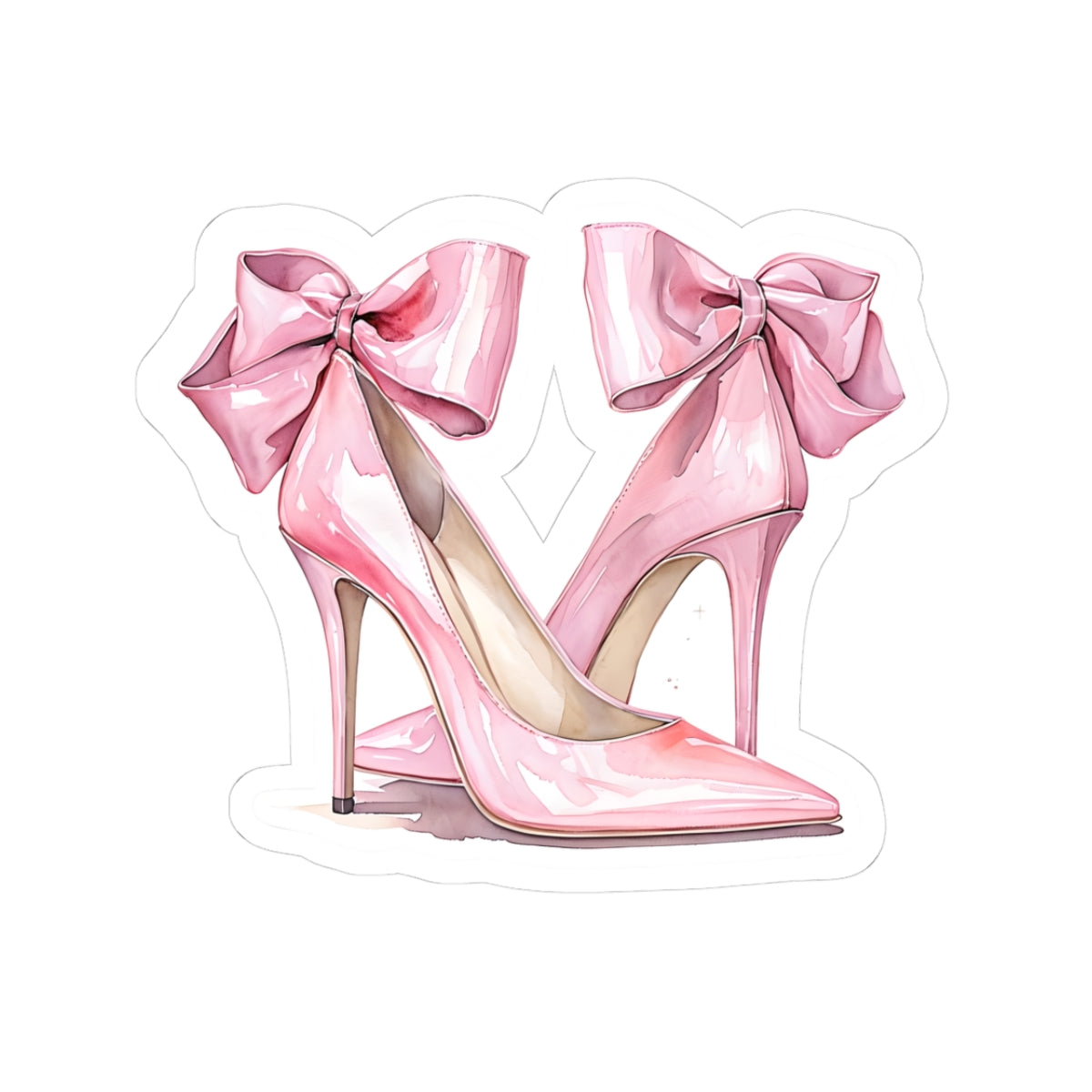 Stylish Pink High Heel Kiss-Cut Stickers - Perfect for Fashion Lovers