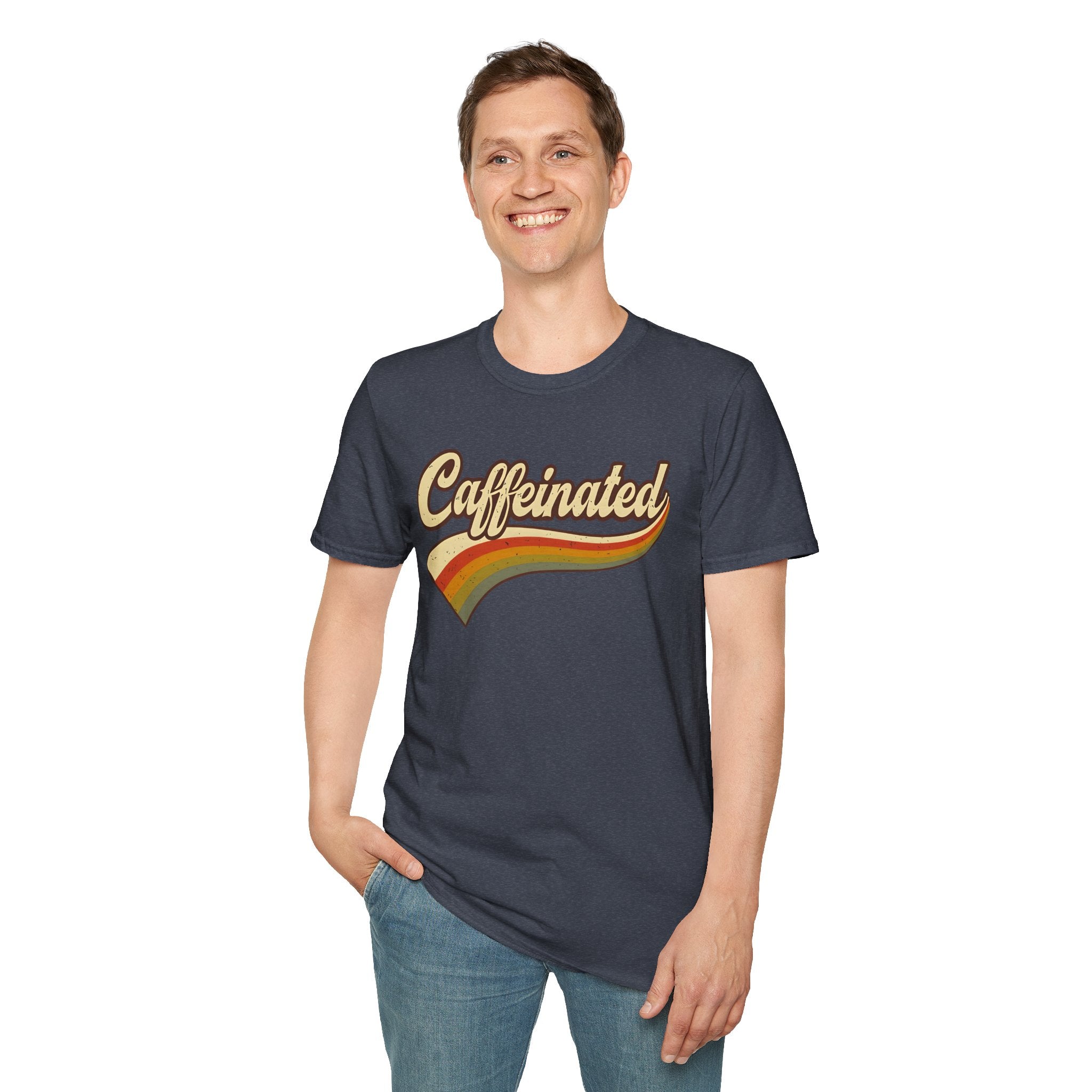 Caffeinated Retro Unisex Softstyle T-Shirt