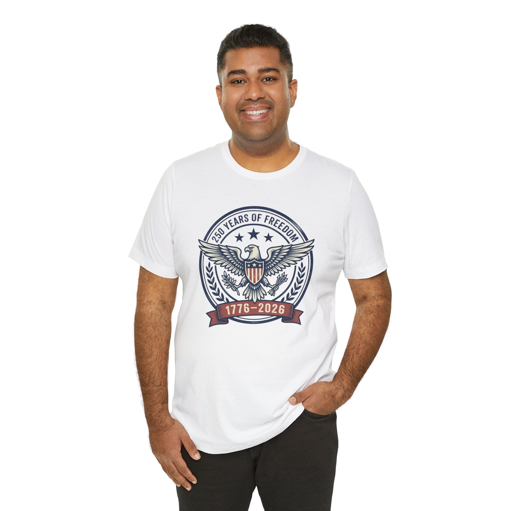 1776–2026 Eagle Crest T-Shirt | Retro Americana 4th of July, Stars & Stripes