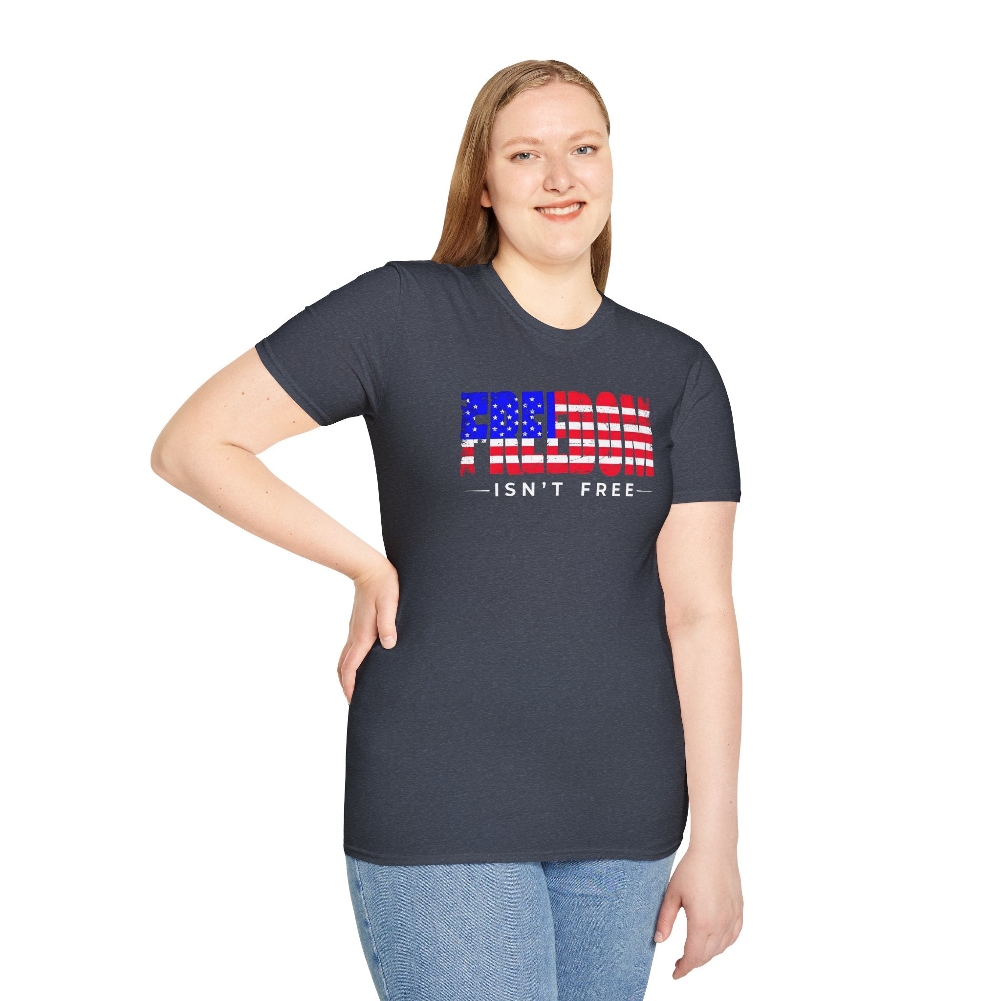 Patriotic Freedom T-Shirt - Unisex Softstyle Tee, Independence Day, Memorial Day, Veteran's Day, Everyday Wear, Gift Idea