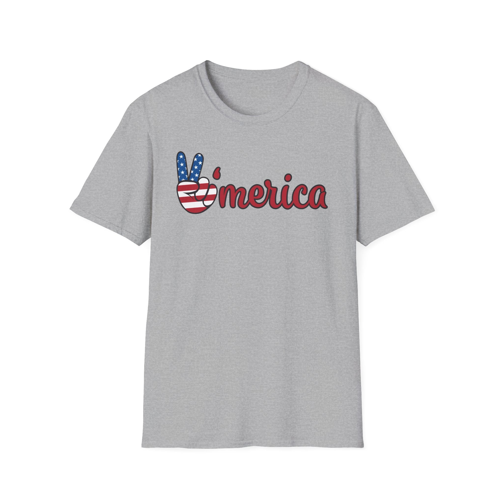 Patriotic Peace T-Shirt for Unisex, Casual Wear, Independence Day Gift, Summer Style, Comfortable Tee