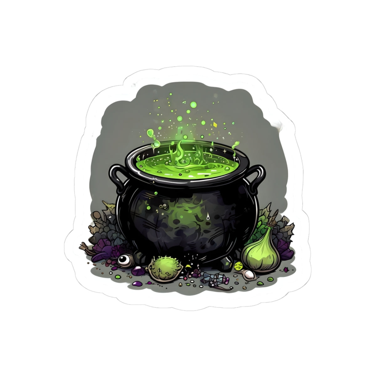 Mystical Cauldron Kiss-Cut Stickers – Perfect for Halloween & Witchy Decor