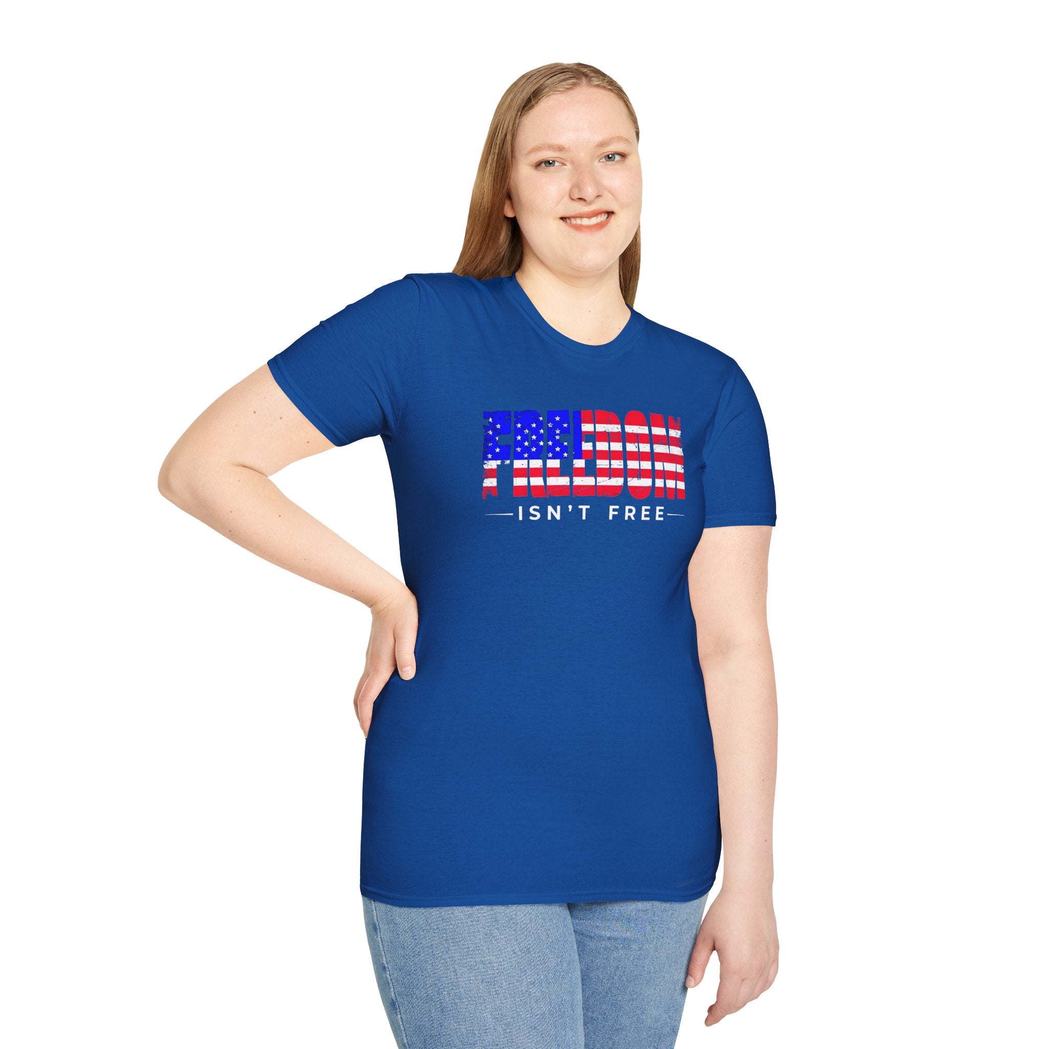 Patriotic Freedom T-Shirt - Unisex Softstyle Tee, Independence Day, Memorial Day, Veteran's Day, Everyday Wear, Gift Idea